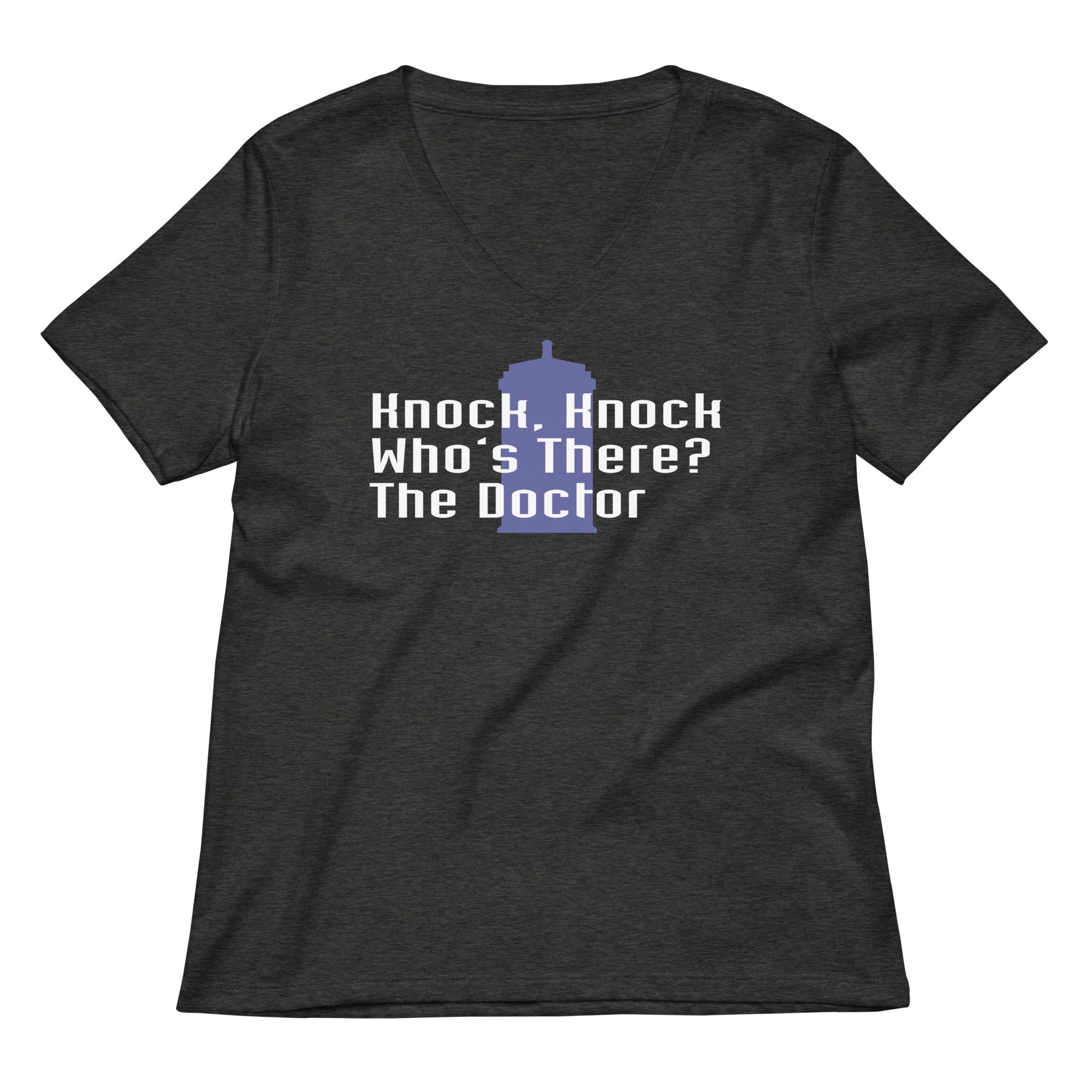 Knock Knock! Who's There? The Doctor Women's V-Neck Tee