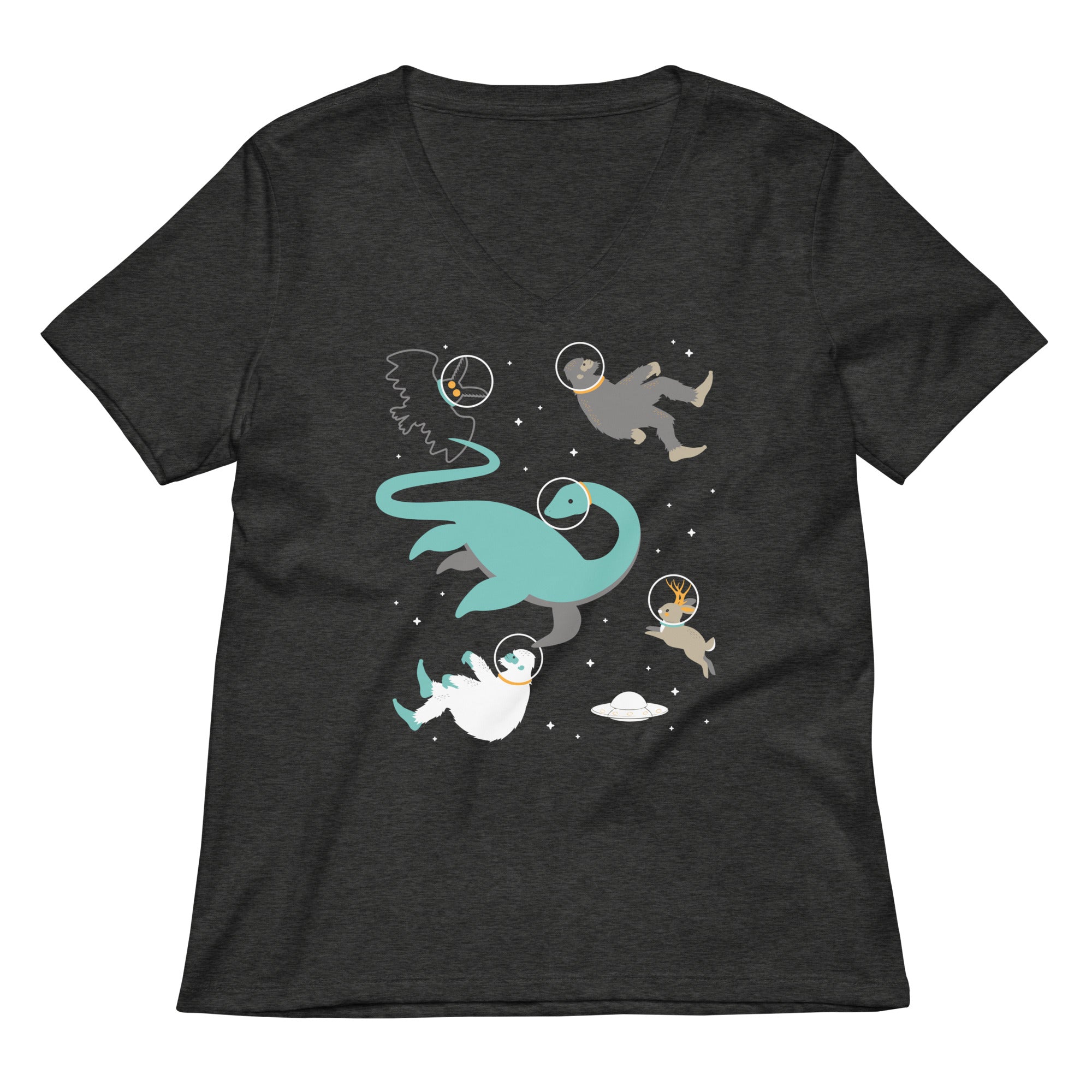 Cryptids In Space Women's V-Neck Tee