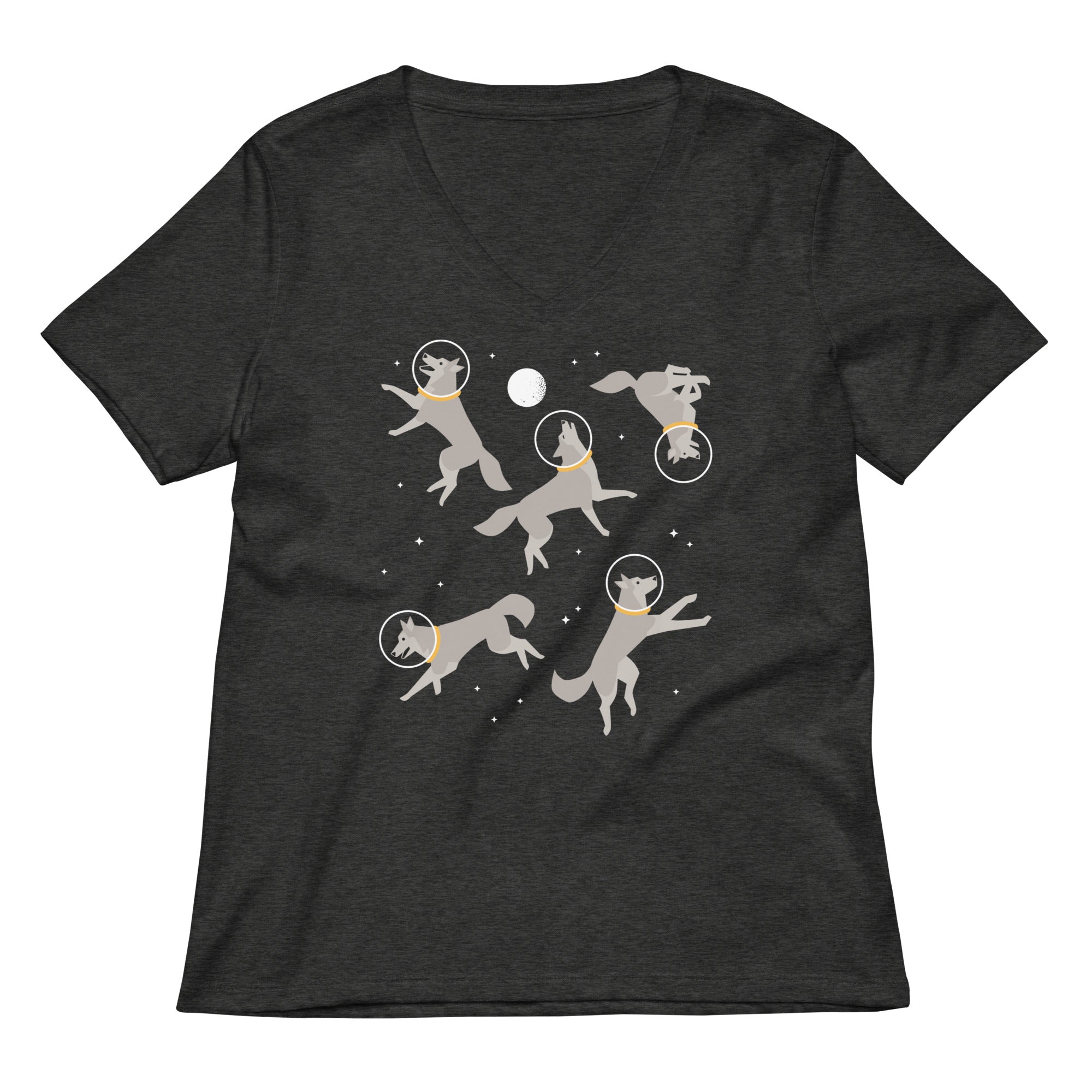 Wolves In Space Women's V-Neck Tee