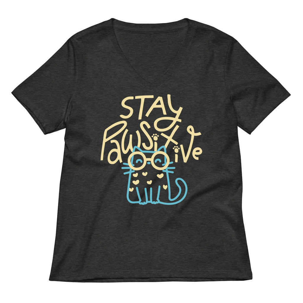 Stay Pawsitive Women's V-Neck Tee