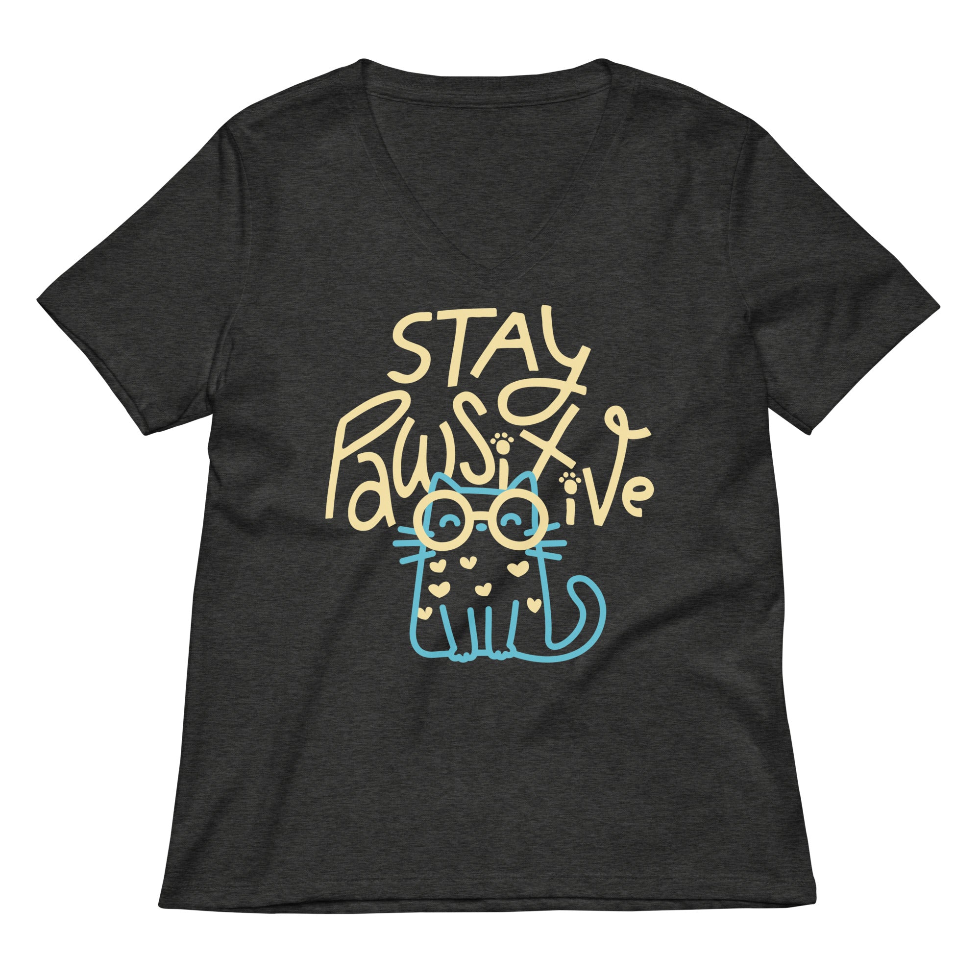 Stay Pawsitive Women's V-Neck Tee