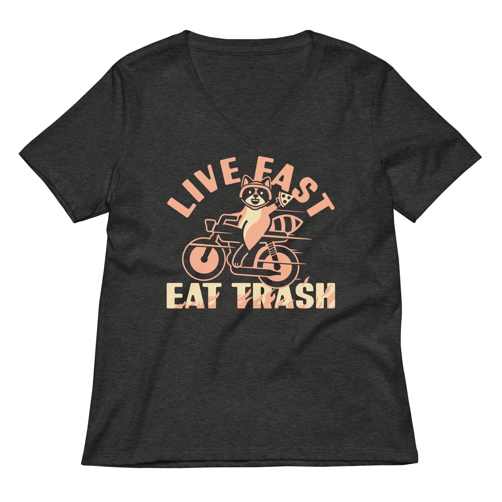 Live Fast Eat Trash Women's V-Neck Tee