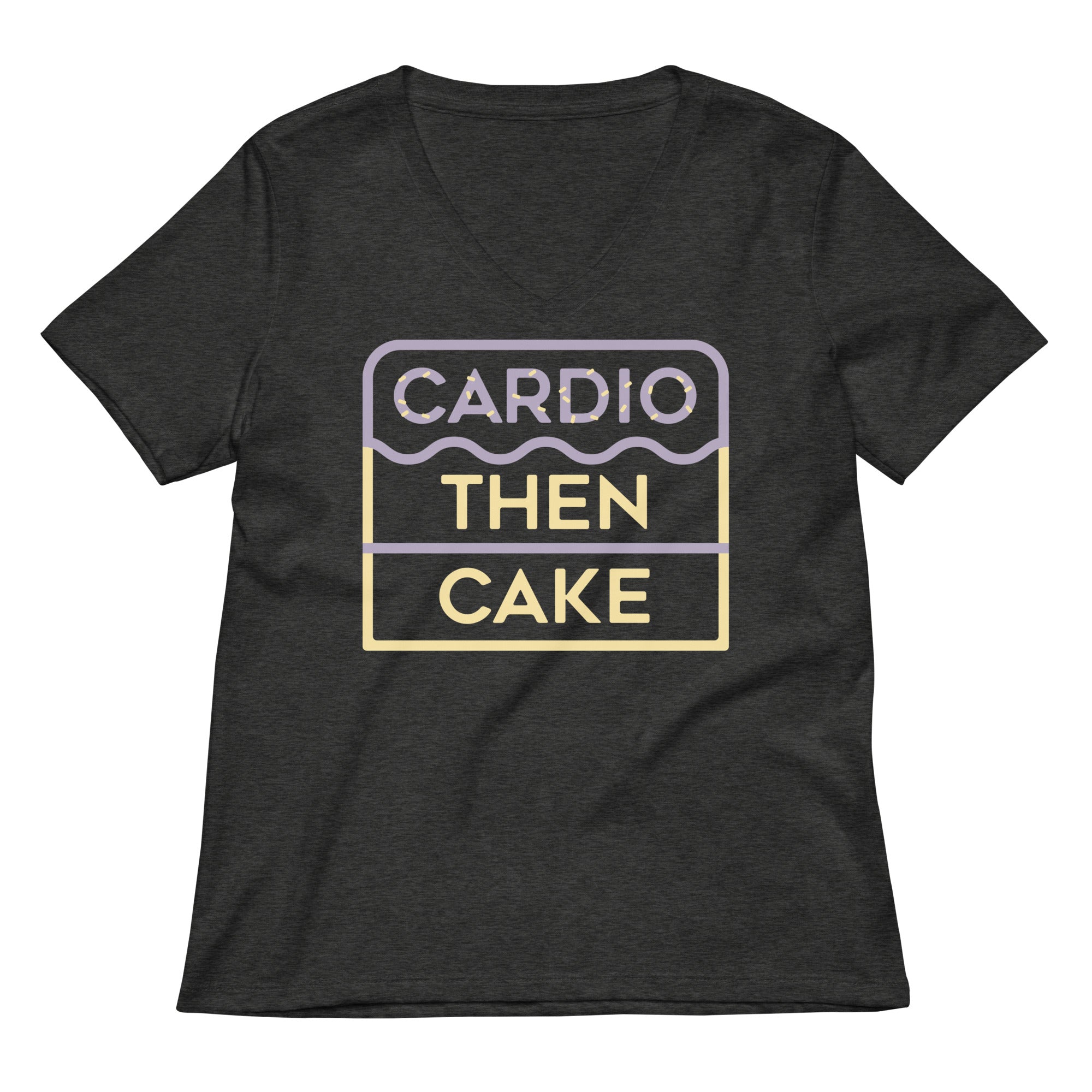 Cardio Then Cake Women's V-Neck Tee