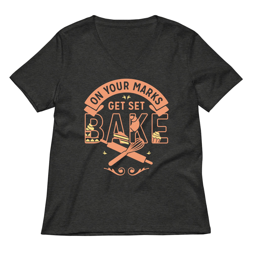 On Your Marks Get Set Bake Women's V-Neck Tee