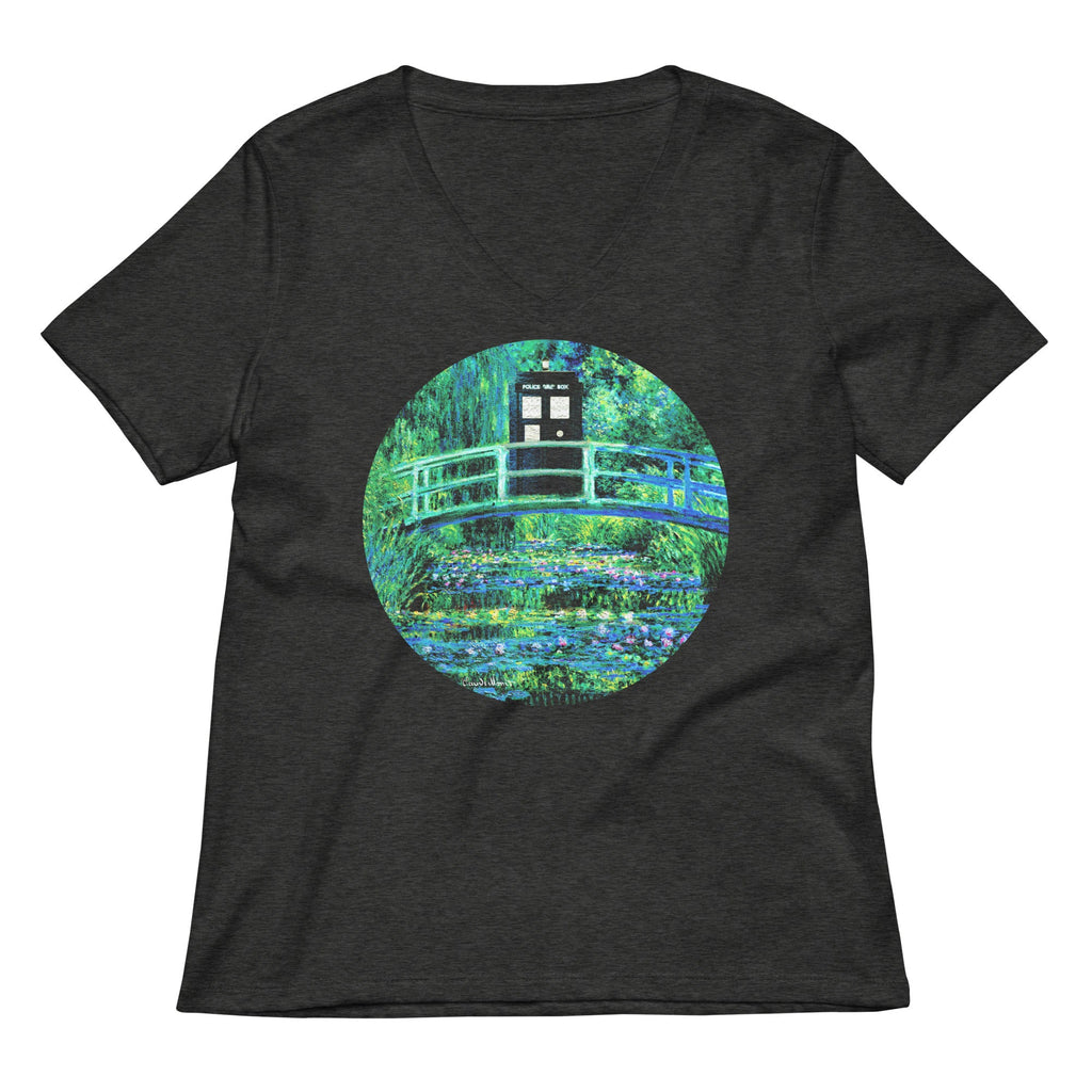 Water Lilies Police Box Women's V-Neck Tee