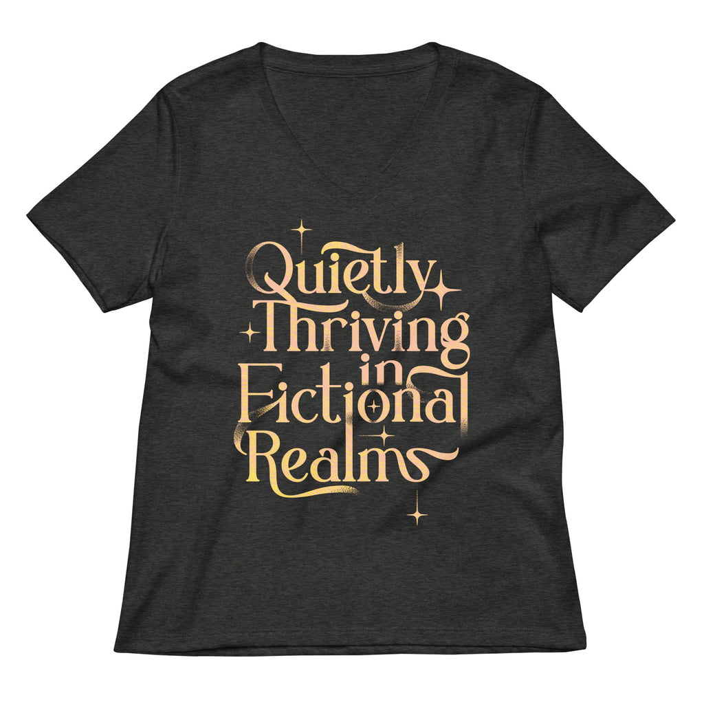 Quietly Thriving In Fictional Realms Women's V-Neck Tee
