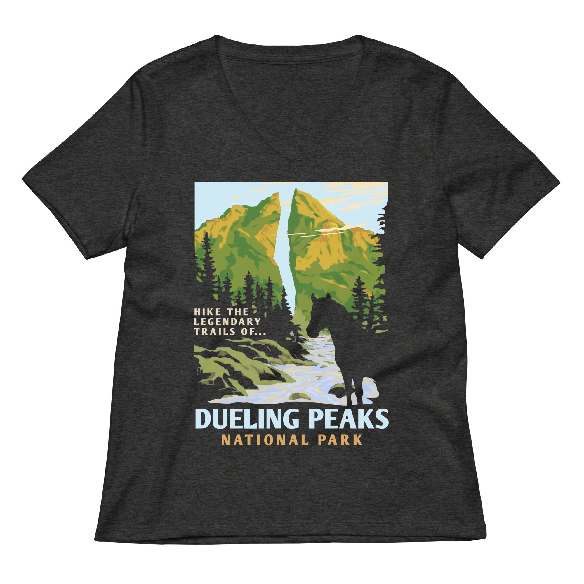 Dueling Peaks National Park Women's V-Neck Tee