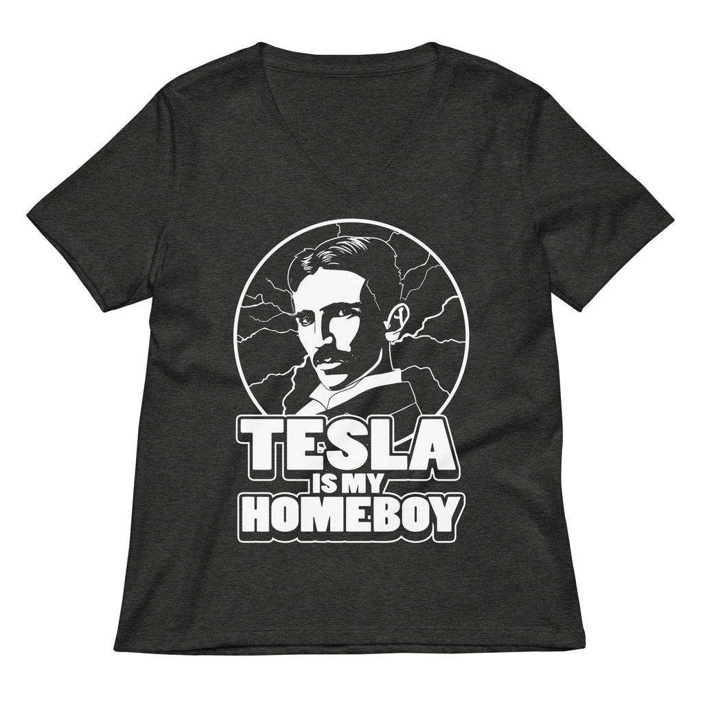 Tesla Is My Homeboy Women's V-Neck Tee