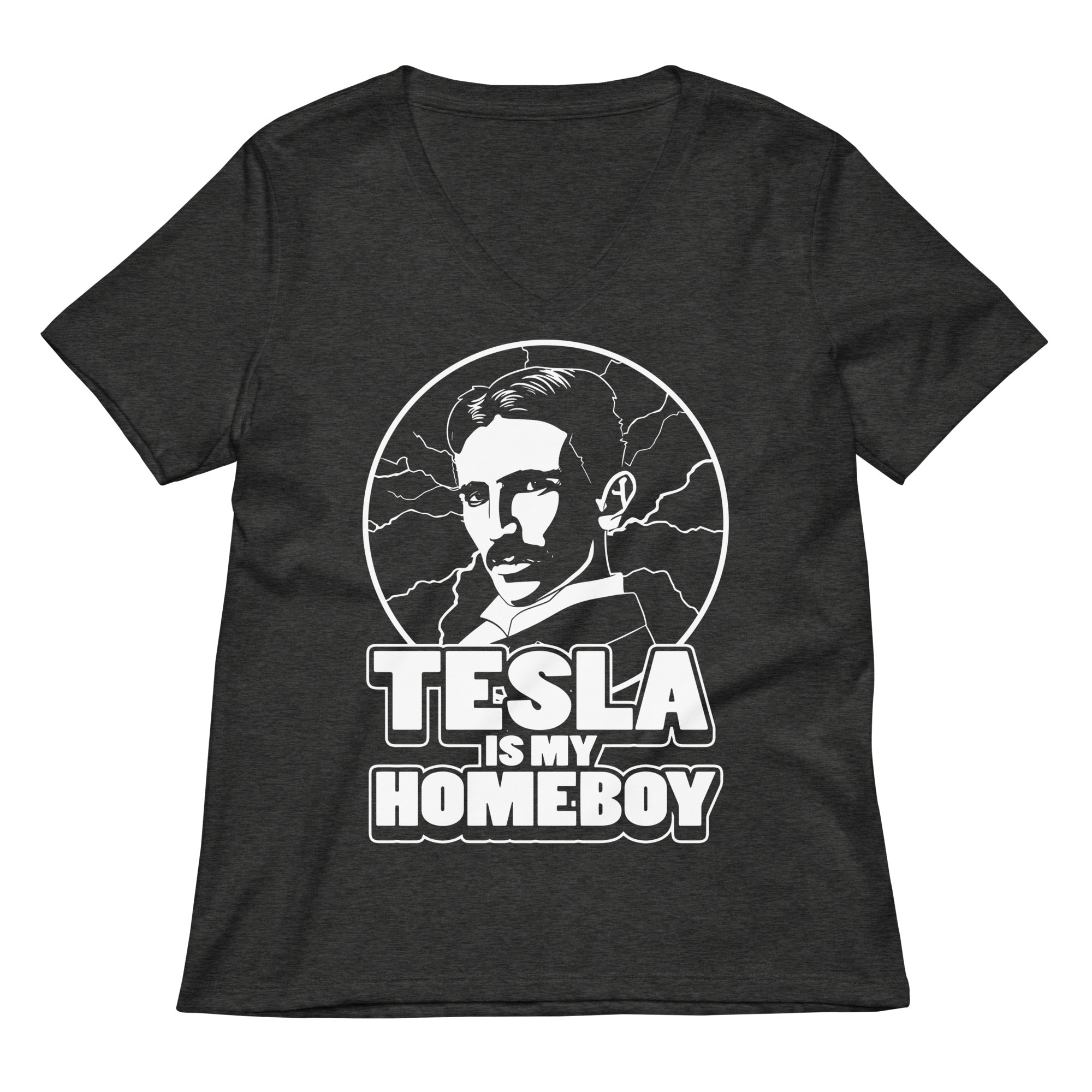 Tesla Is My Homeboy Women's V-Neck Tee