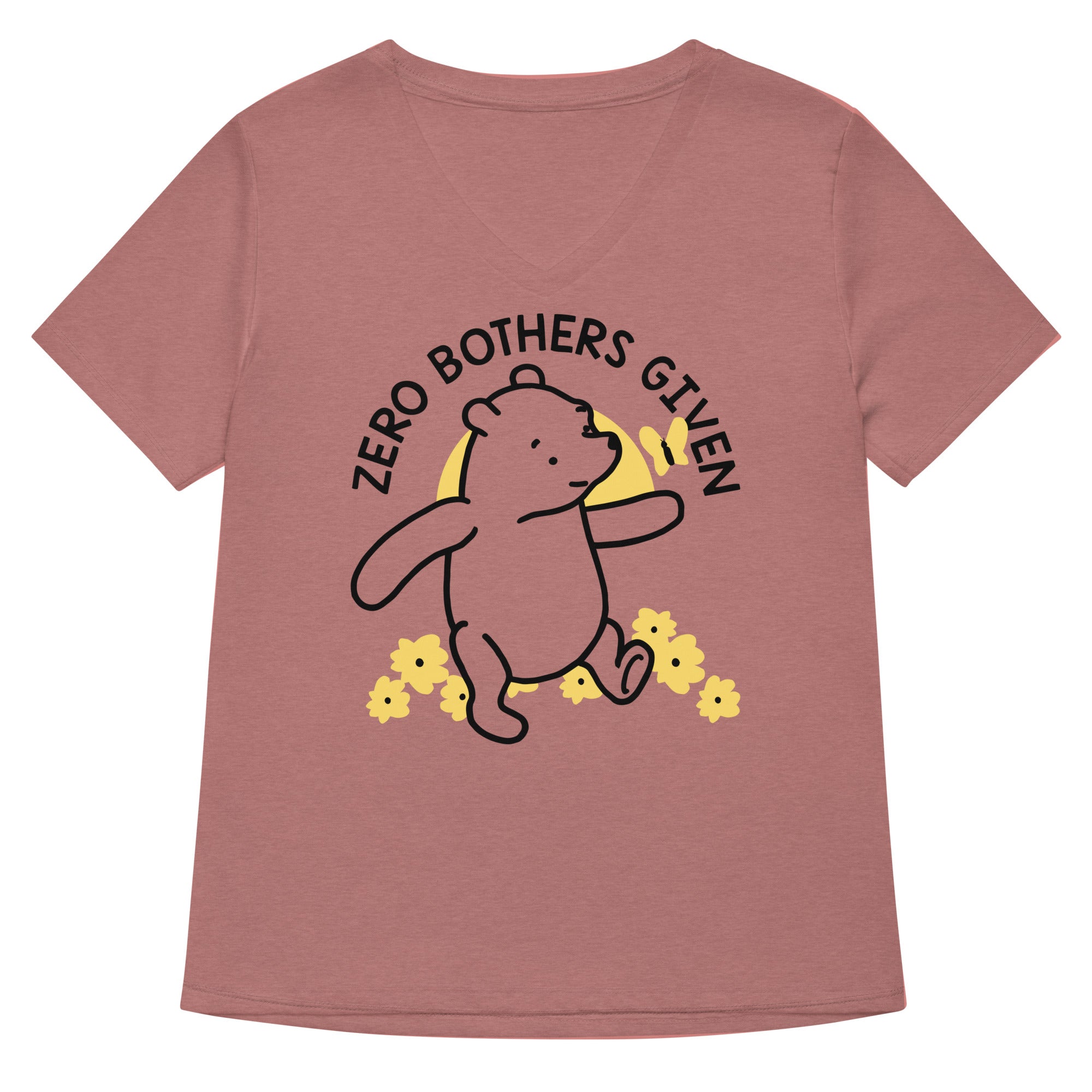 Zero Bothers Given Women's V-Neck Tee