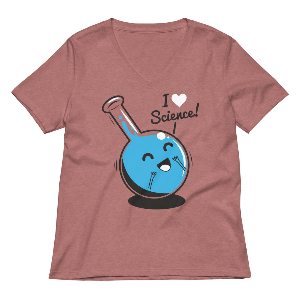 I Heart Science Women's V-Neck Tee