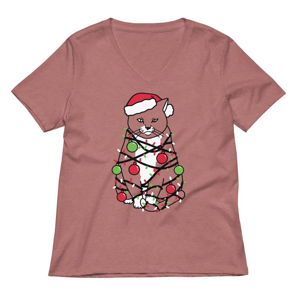 Meowy Christmas Women's V-Neck Tee
