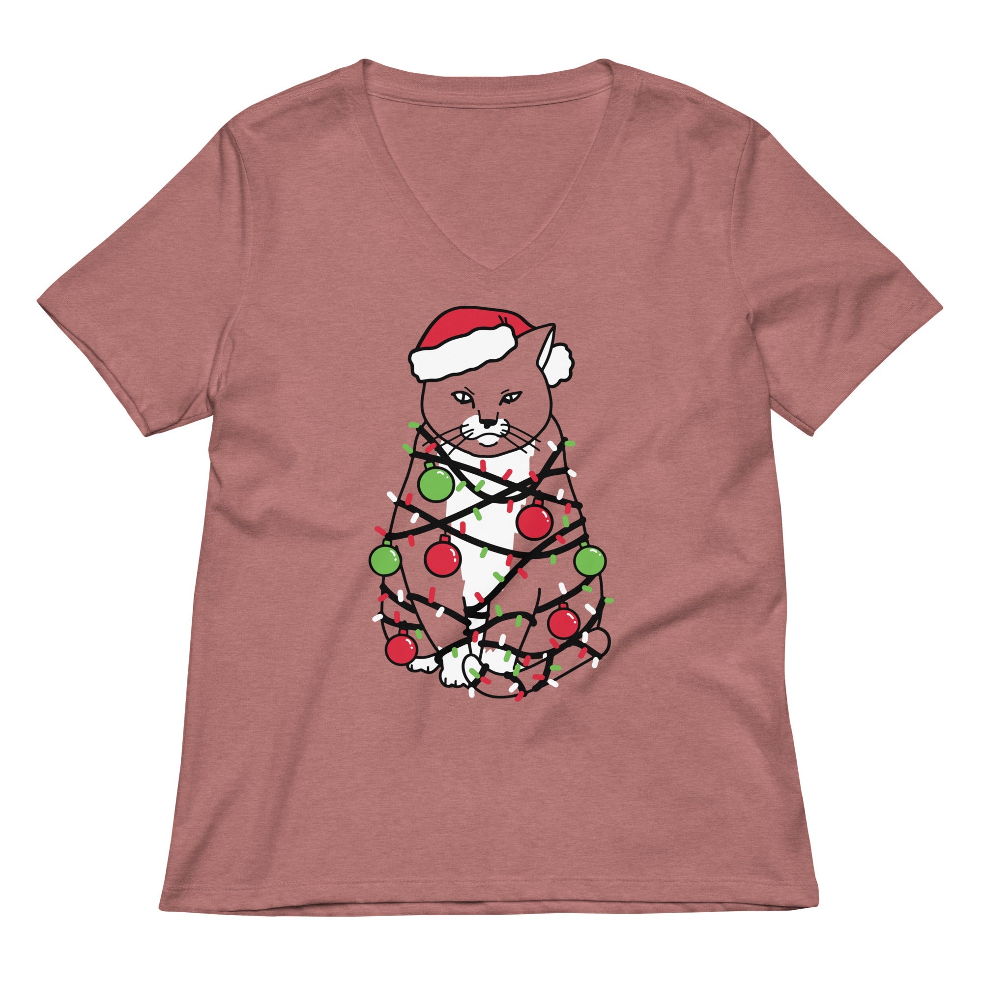 Meowy Christmas Women's V-Neck Tee