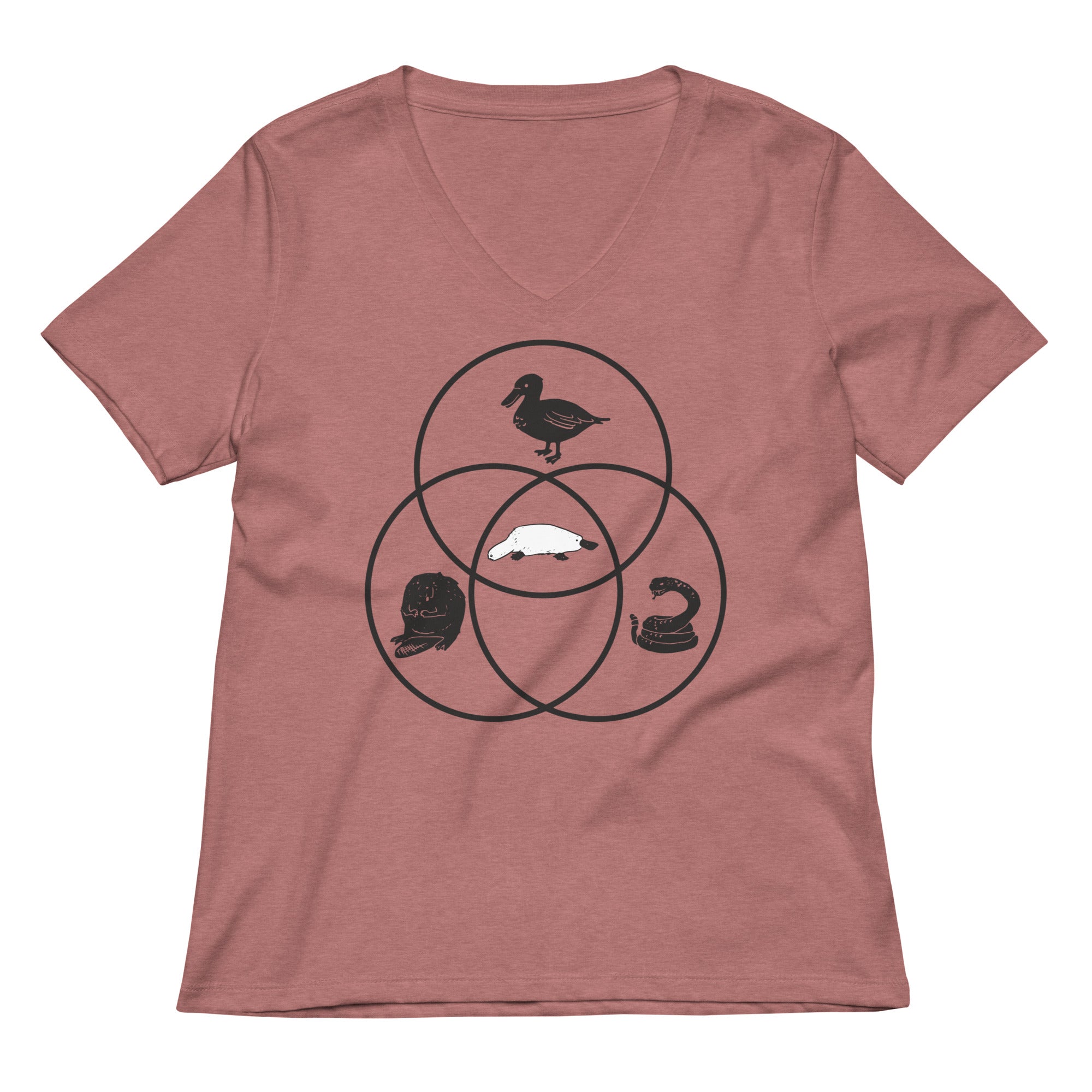 Platypus Venn Diagram Women's V-Neck Tee