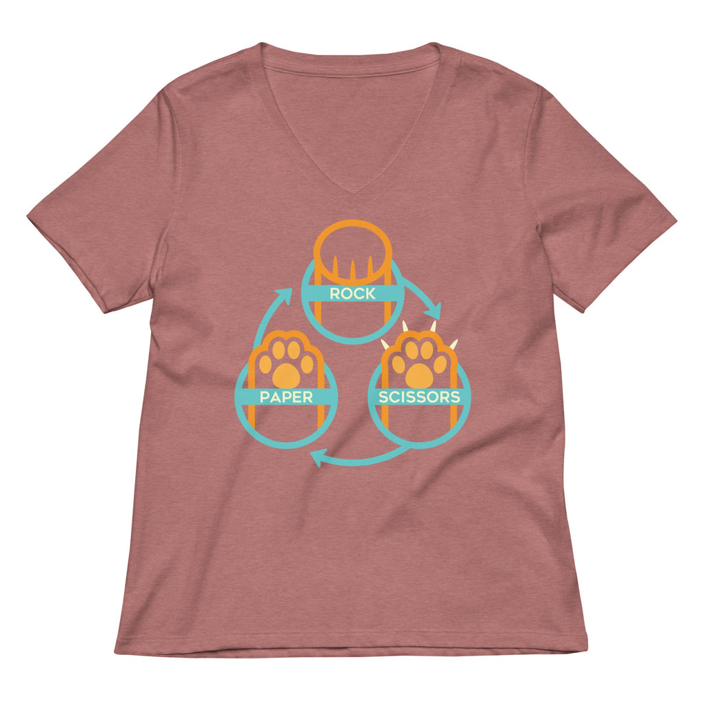 Rock Paper Scissors Paws Women's V-Neck Tee