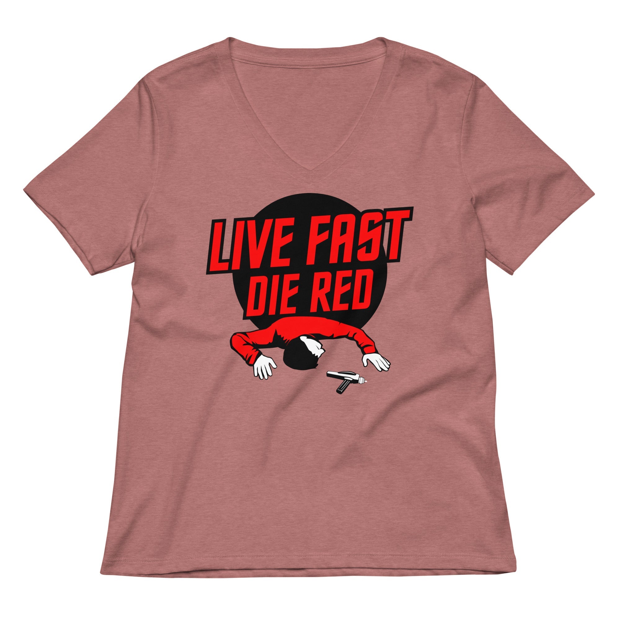 Live Fast Die Red Women's V-Neck Tee