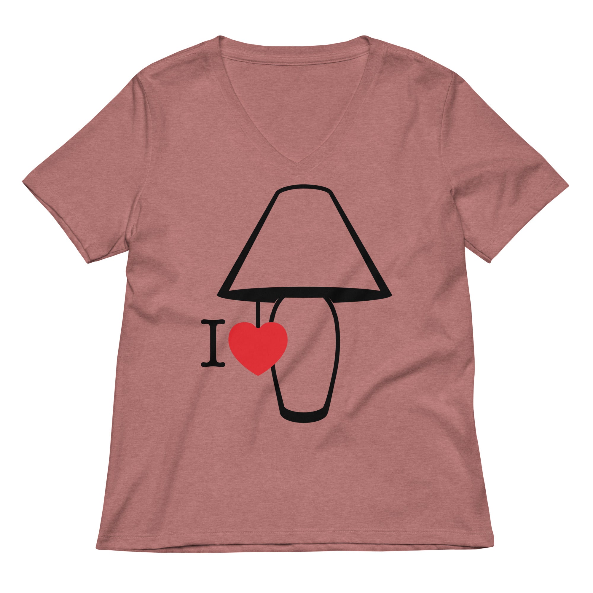I Love Lamp Women's V-Neck Tee