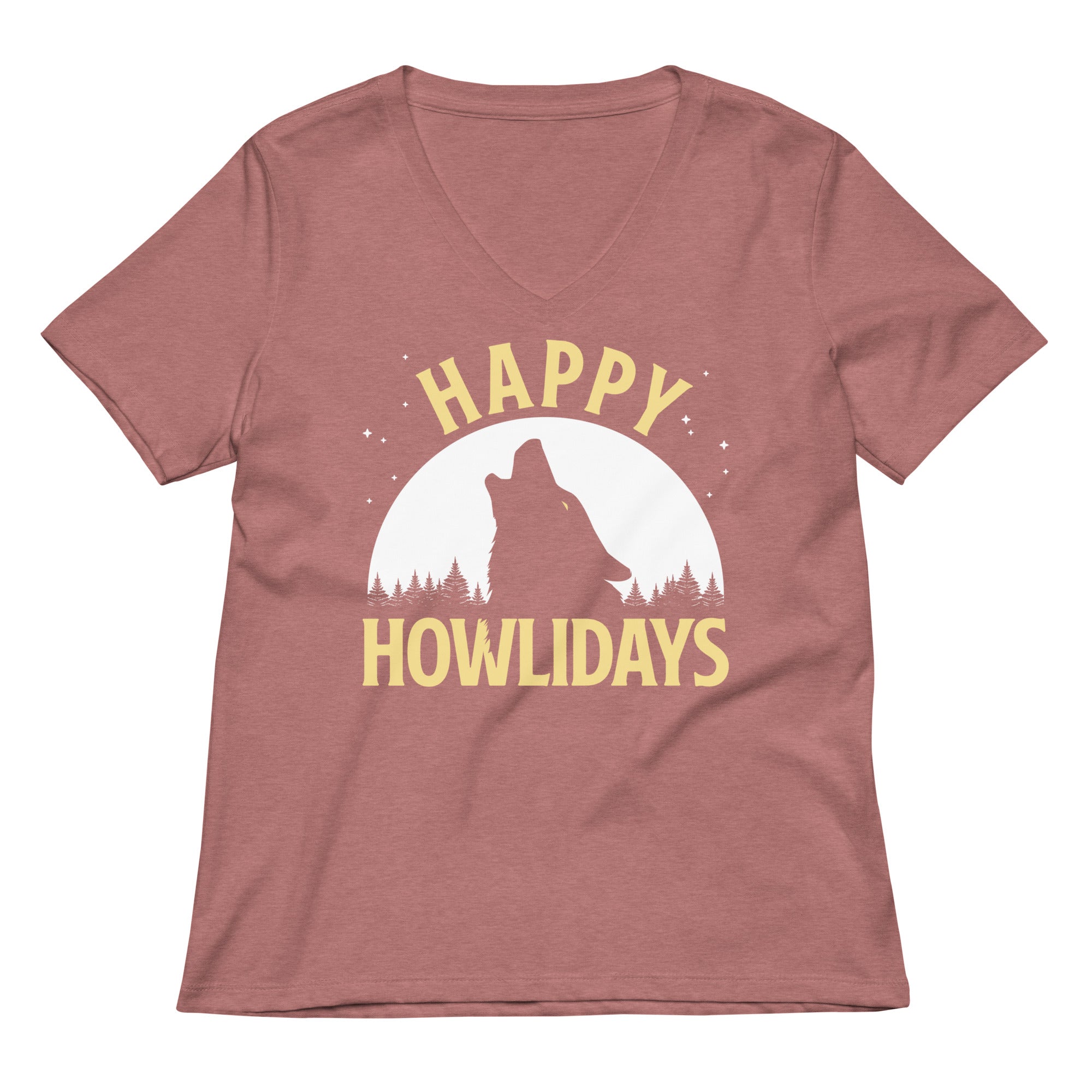 Happy Howlidays Women's V-Neck Tee