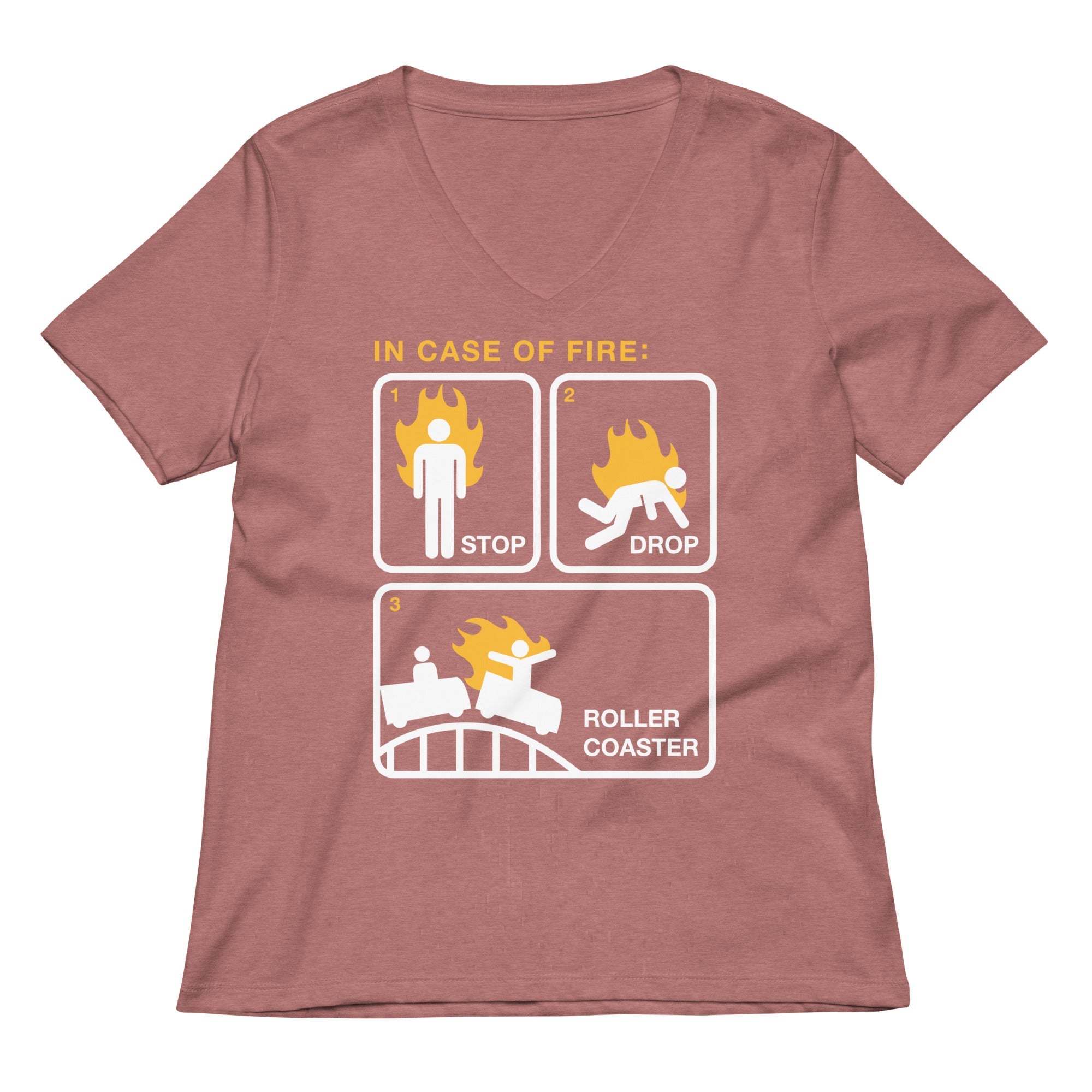 Stop Drop Roller Coaster Women's V-Neck Tee