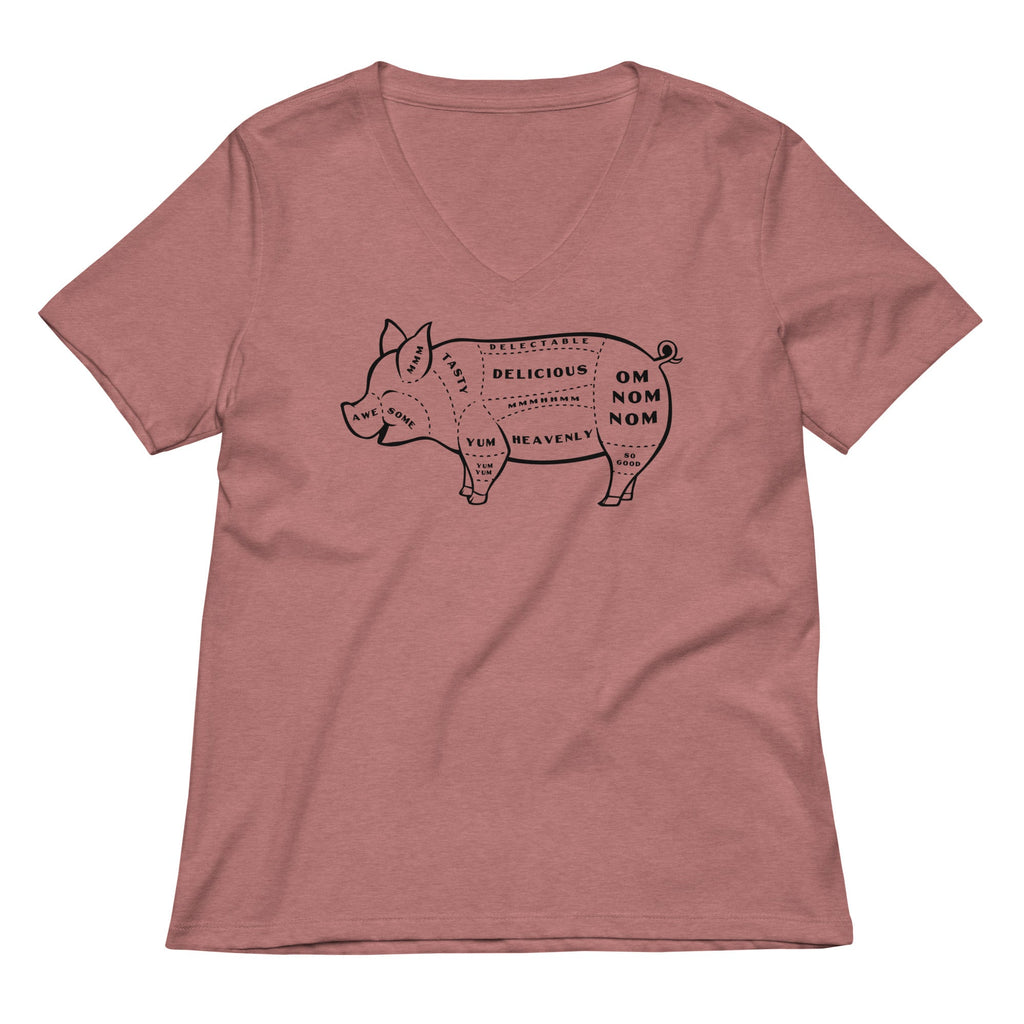 Tasty Pig Cuts Women's V-Neck Tee