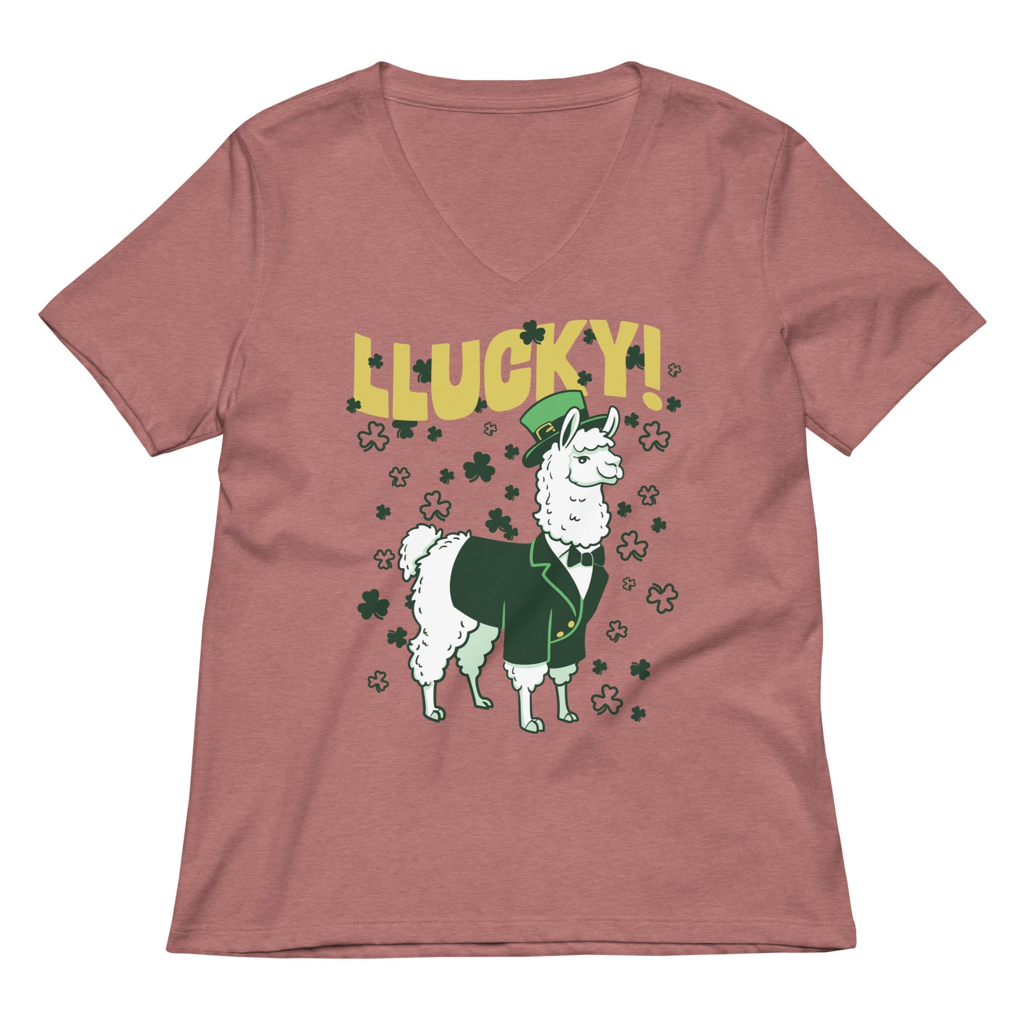 Llucky Llama Women's V-Neck Tee