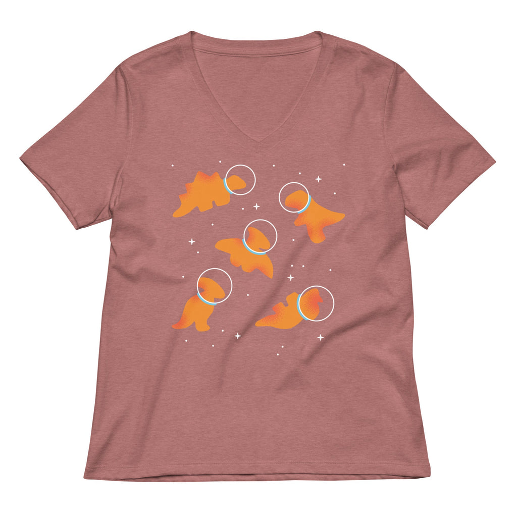 Dino Nugs In Space Women's V-Neck Tee
