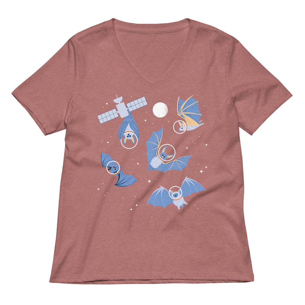 Bats In Space Women's V-Neck Tee