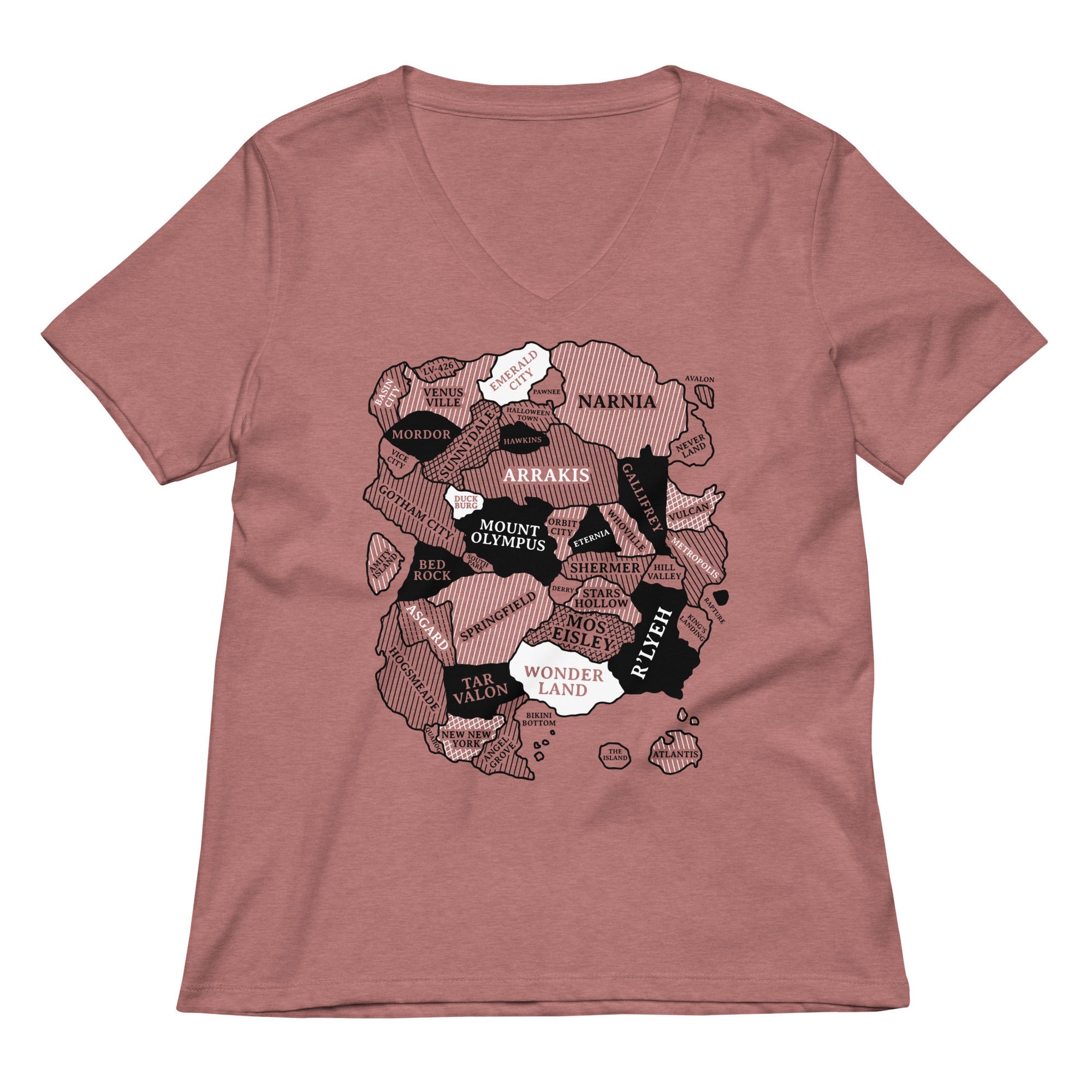 World Map Women's V-Neck Tee