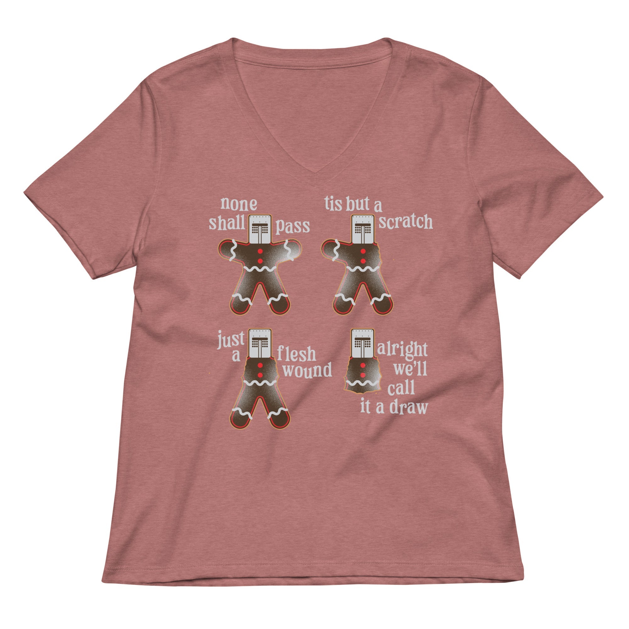 Alright We'll Call It A Draw Gingerbread Women's V-Neck Tee