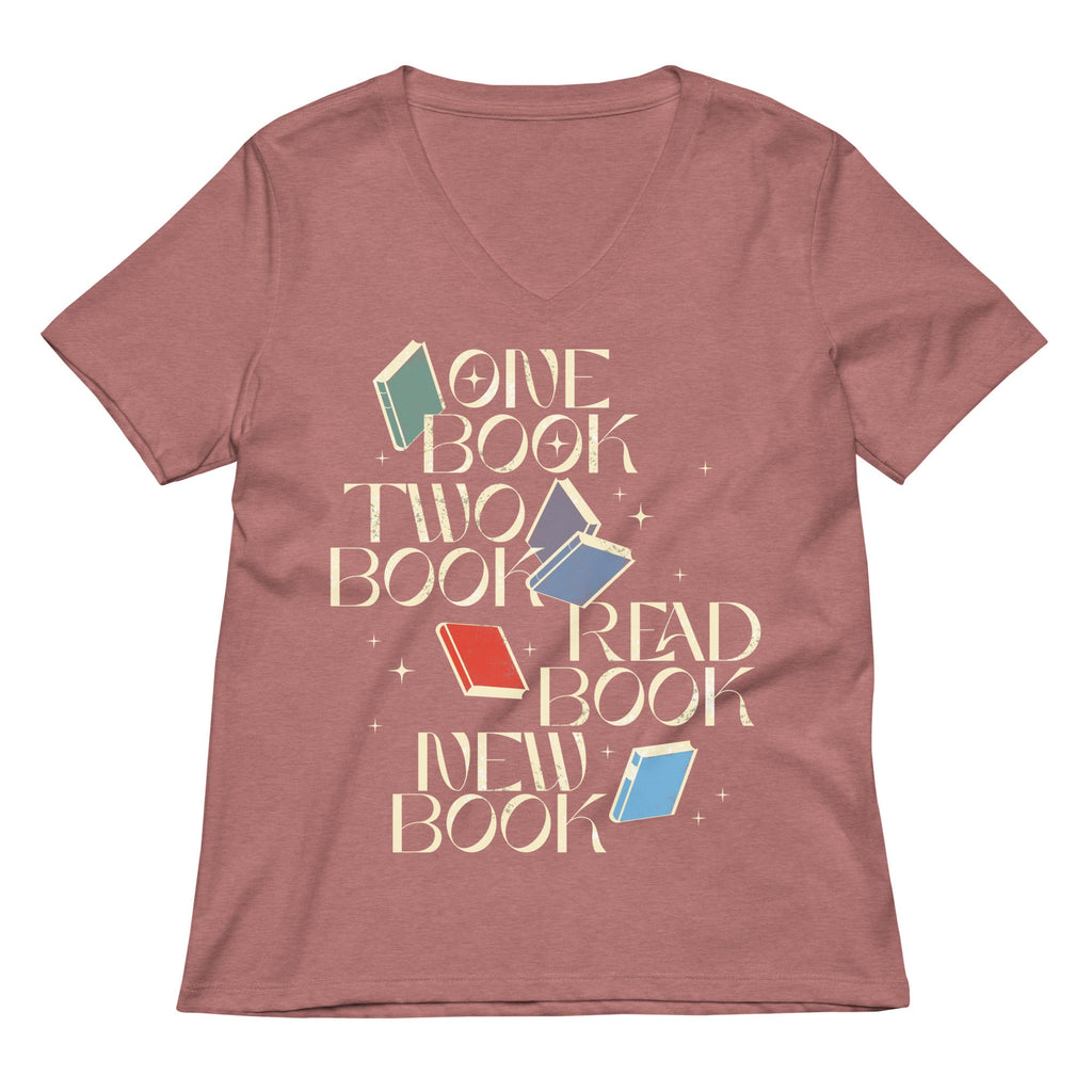 One Book Two Book Read Book New Book Women's V-Neck Tee