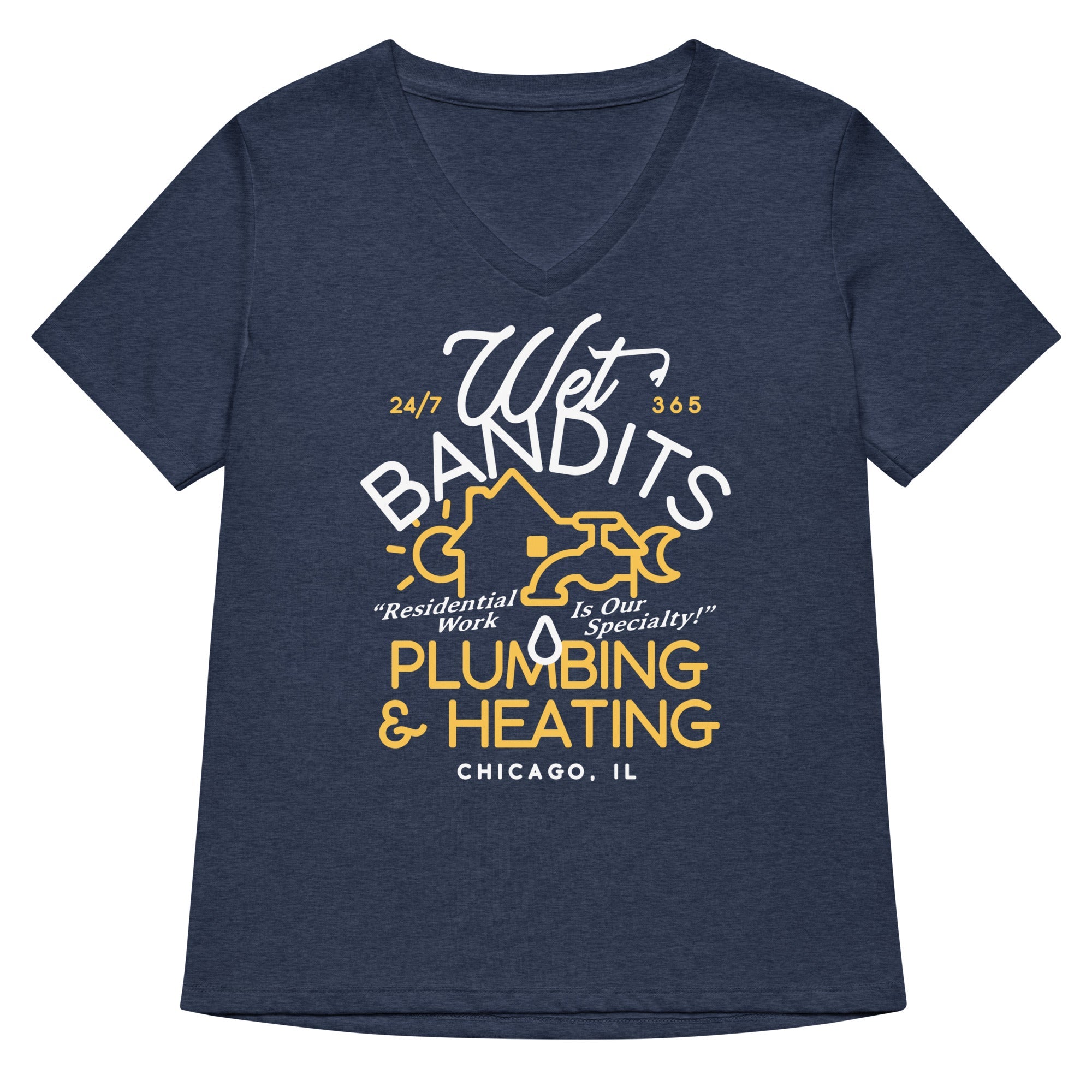 Wet Bandits Plumbing & Heating Women's V-Neck Tee