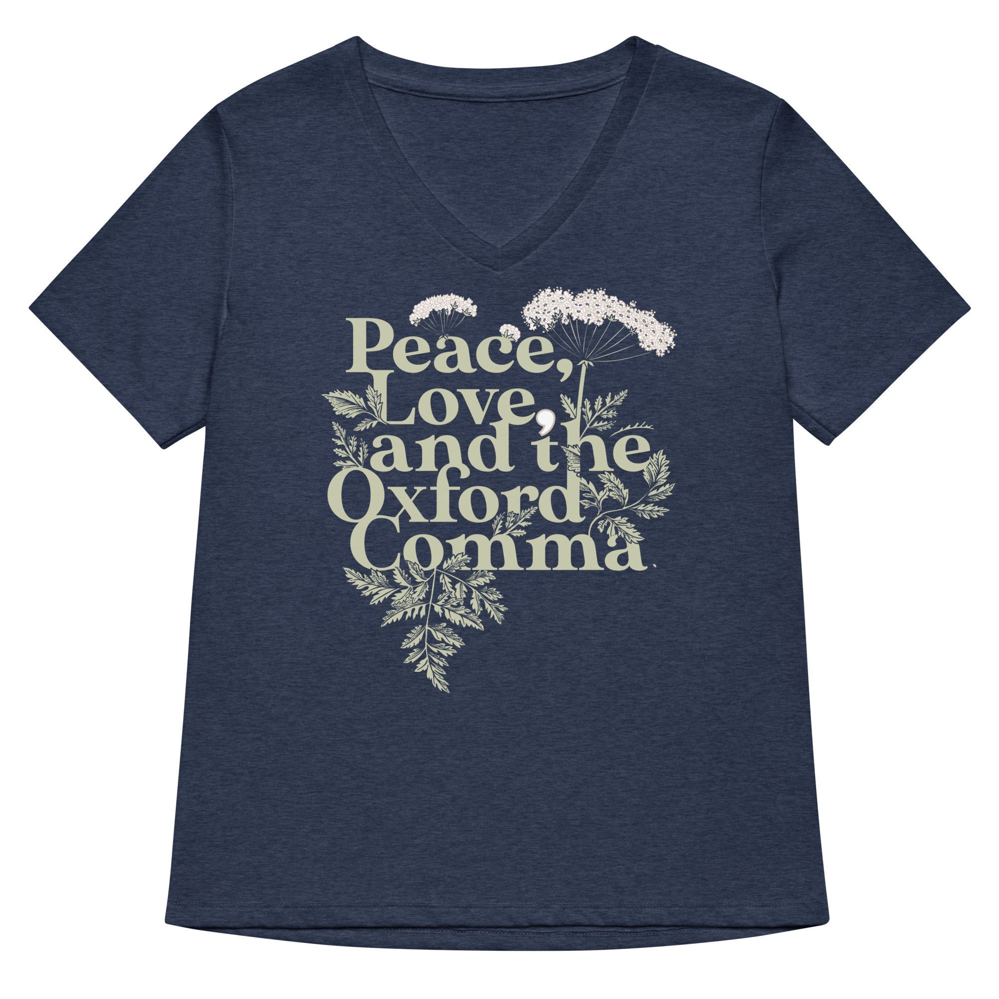 Peace, Love, And The Oxford Comma Women's V-Neck Tee