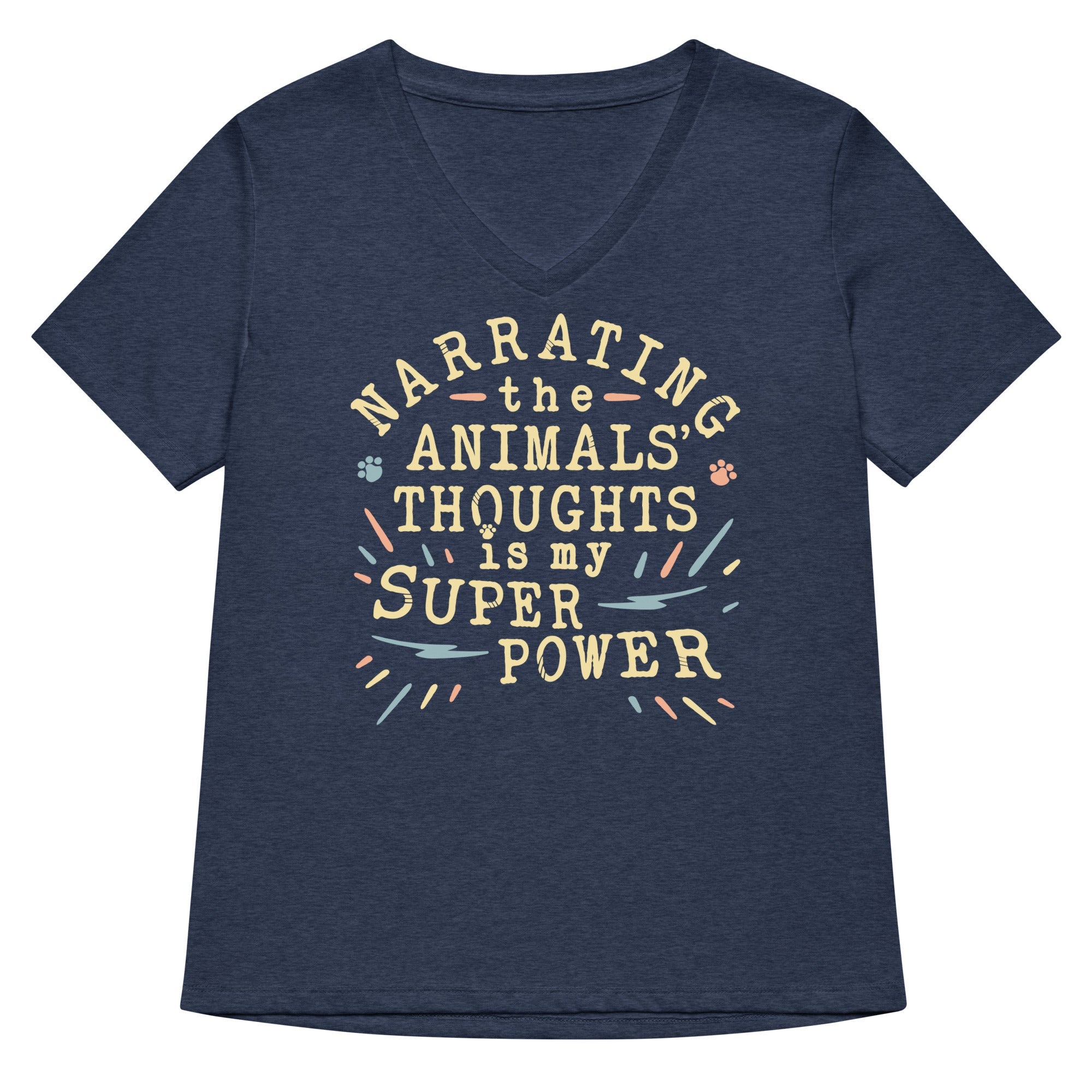 Narrating The Animals Thoughts Women's V-Neck Tee