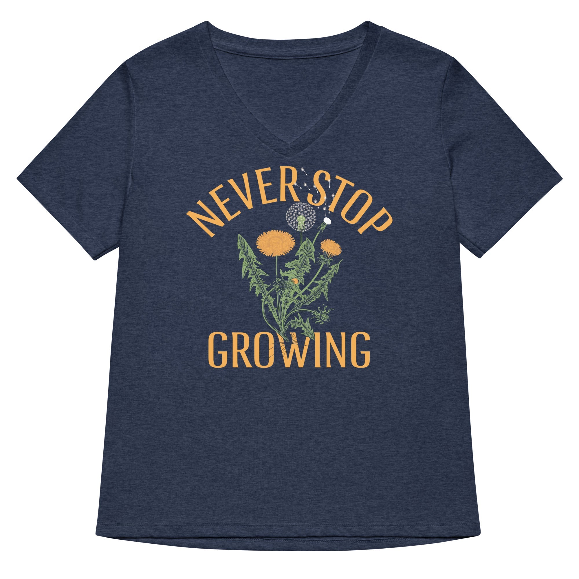 Never Stop Growing Women's V-Neck Tee