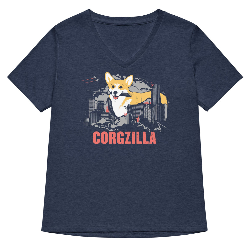 Corgzilla Women's V-Neck Tee
