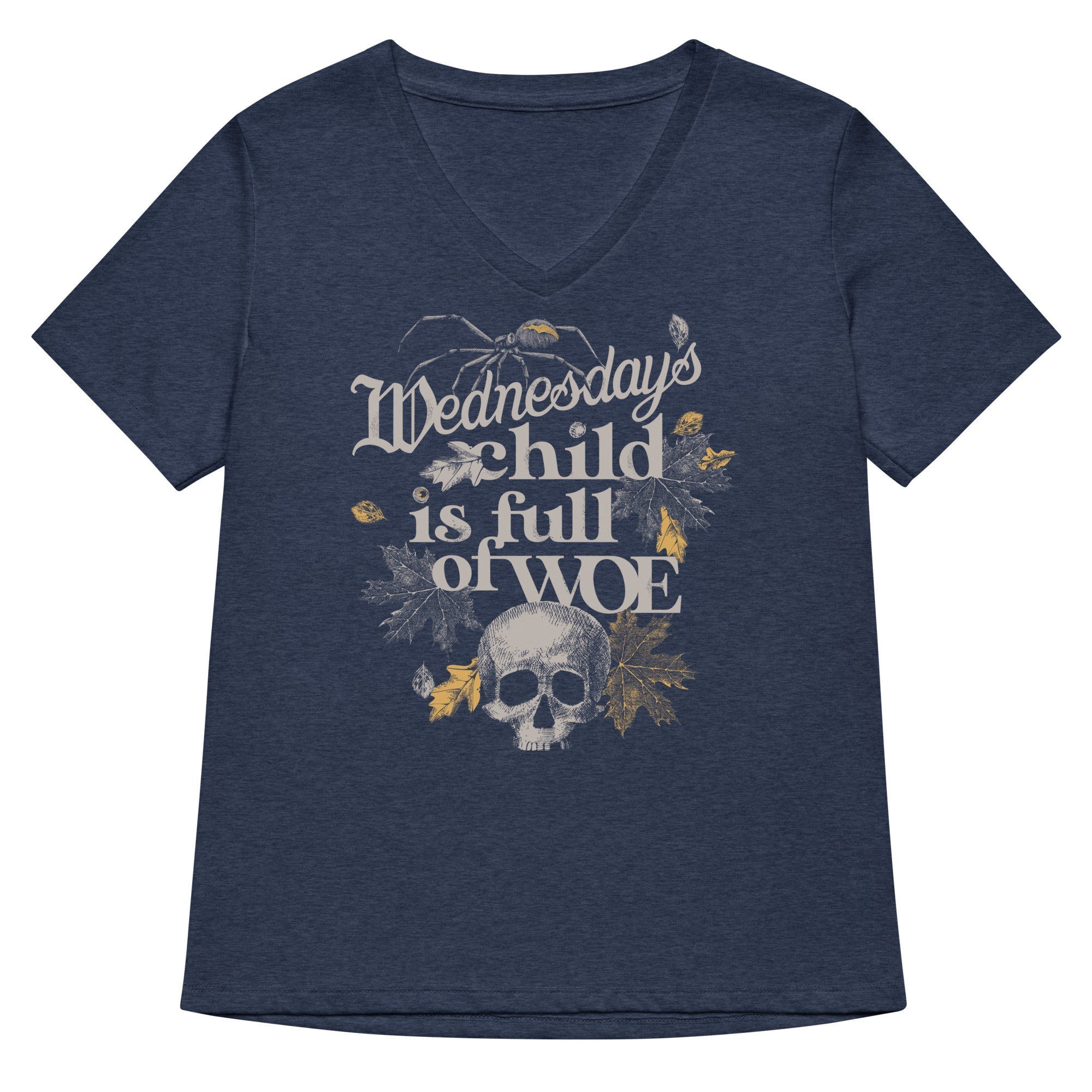 Wednesday's Child Is Full Of Woe Women's V-Neck Tee