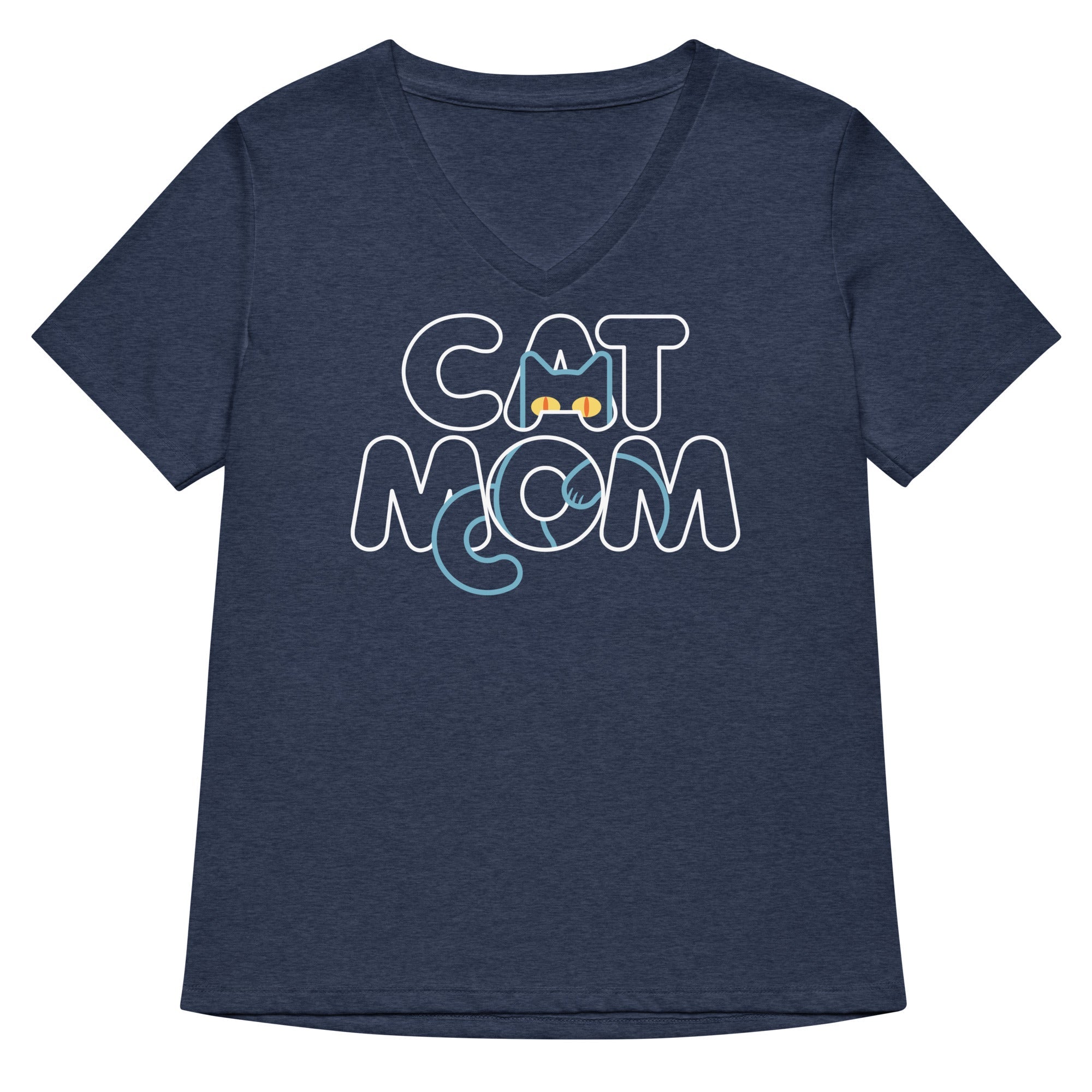 Cat Mom Women's V-Neck Tee
