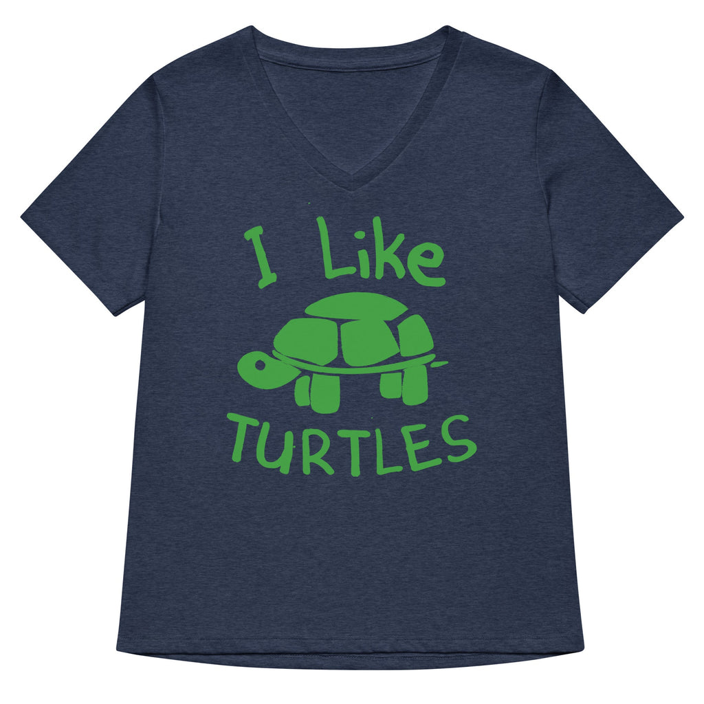 I Like Turtles Women's V-Neck Tee