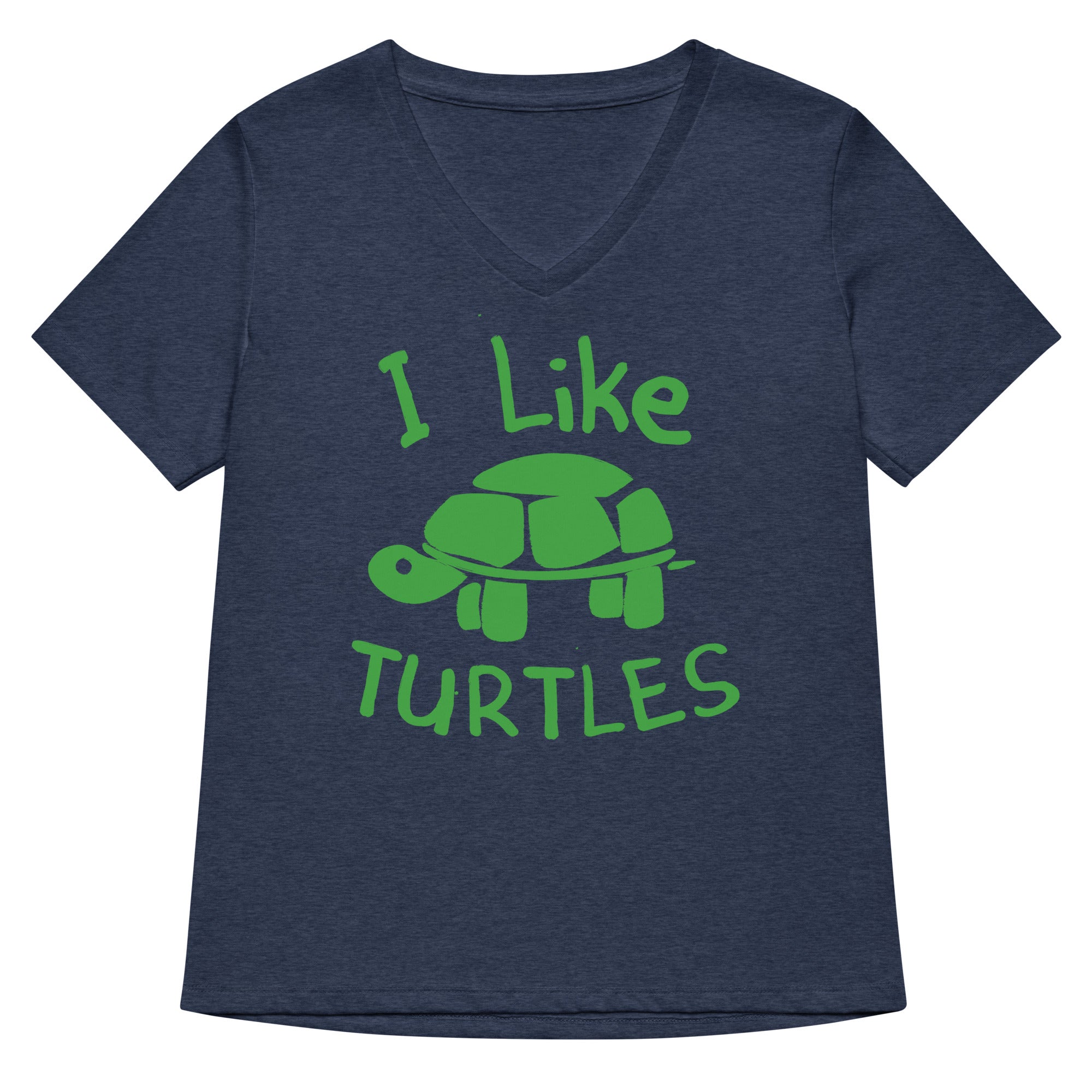 I Like Turtles Women's V-Neck Tee