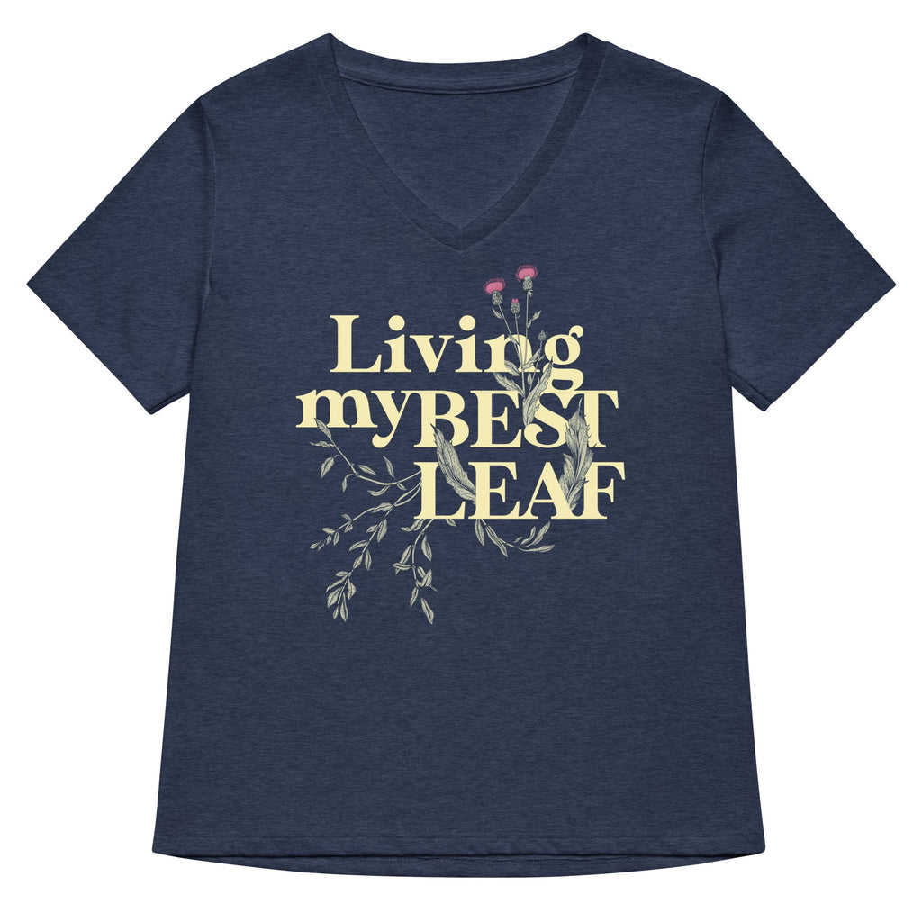 Living My Best Leaf Women's V-Neck Tee
