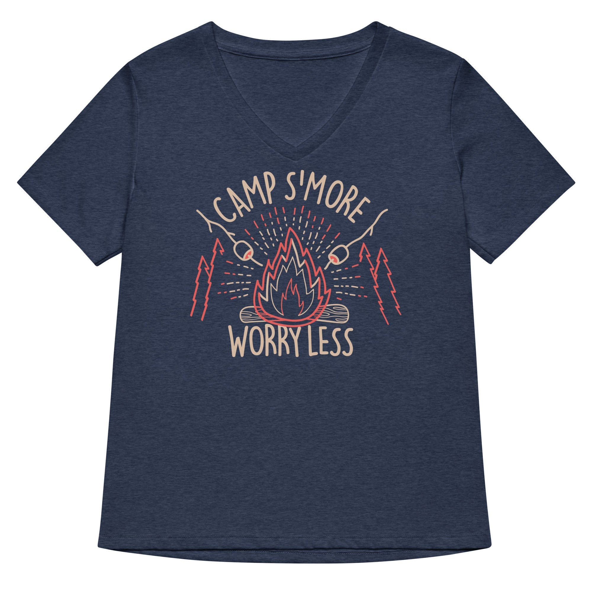 Camp S'more Worry Less Women's V-Neck Tee