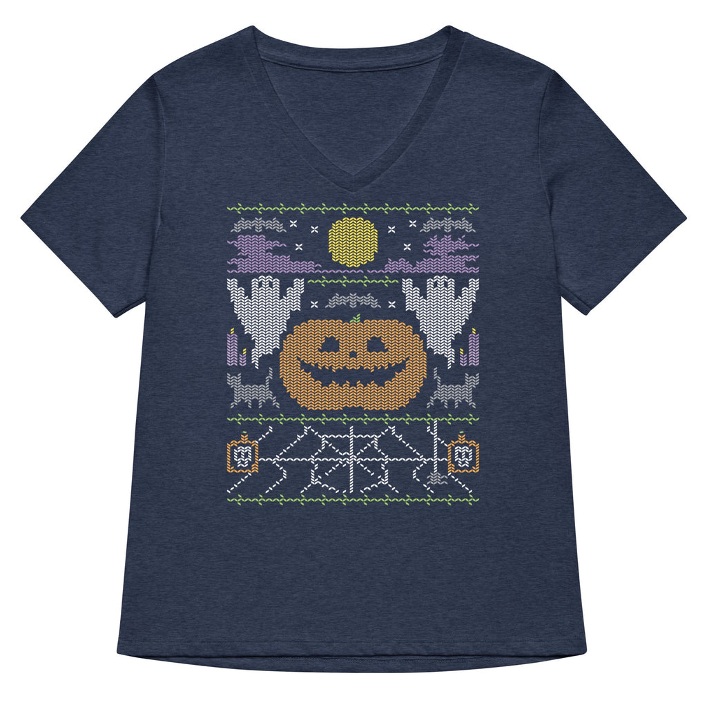 Ugly Halloween Sweater Women's V-Neck Tee
