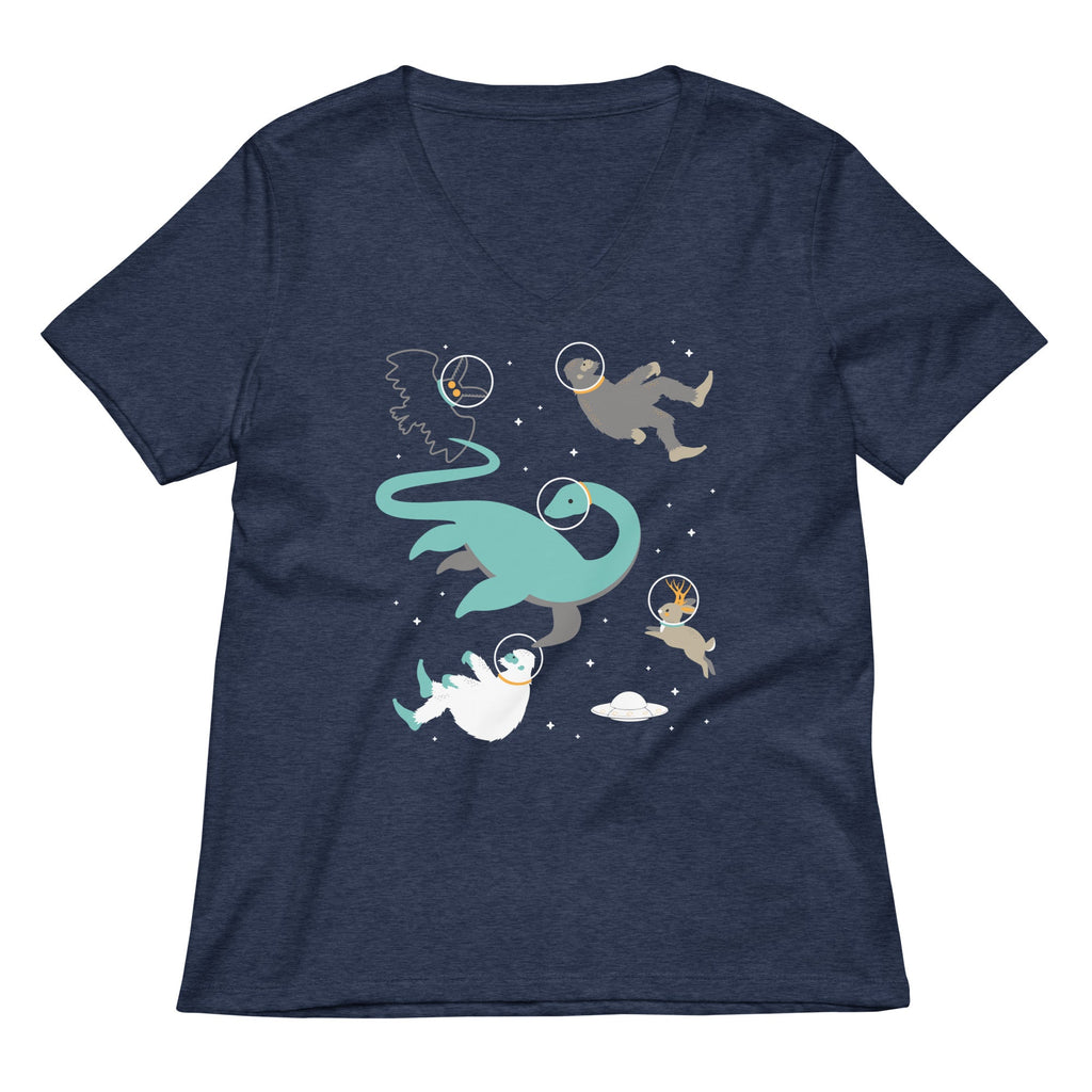 Cryptids In Space Women's V-Neck Tee