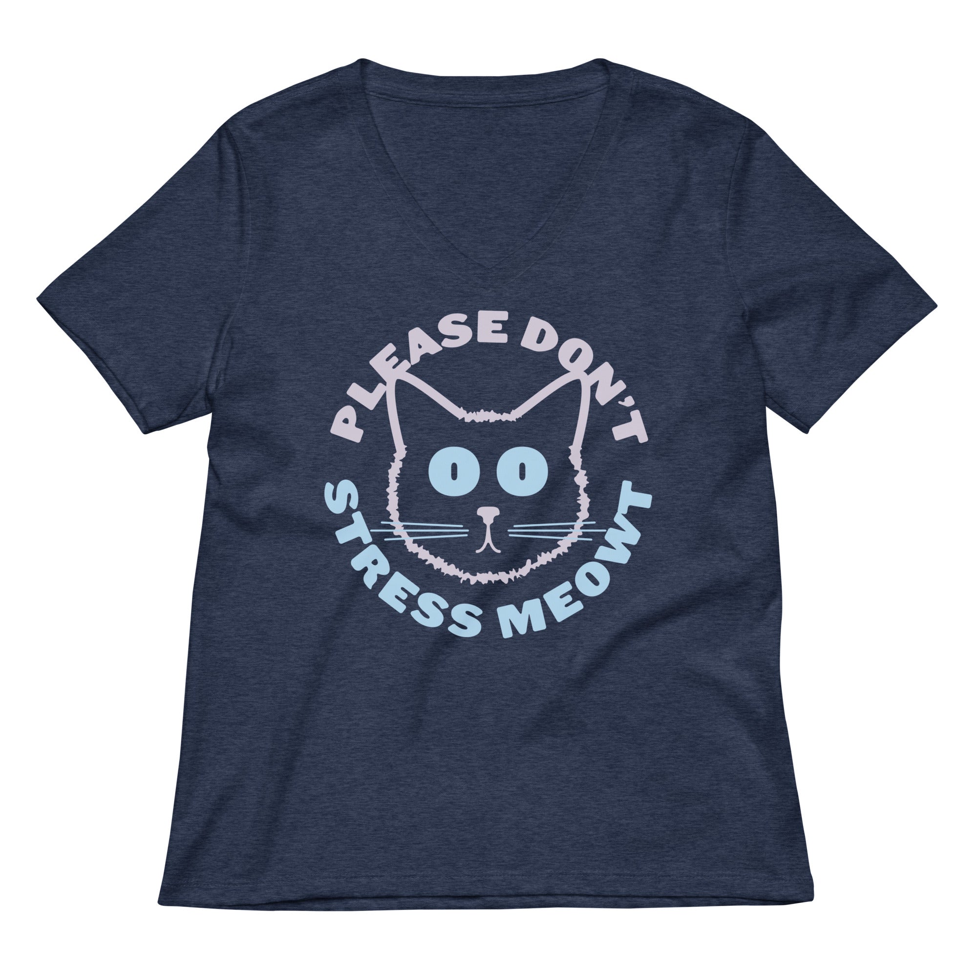 Please Don't Stress Meowt Women's V-Neck Tee