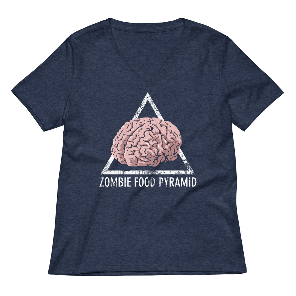 Zombie Food Pyramid Women's V-Neck Tee