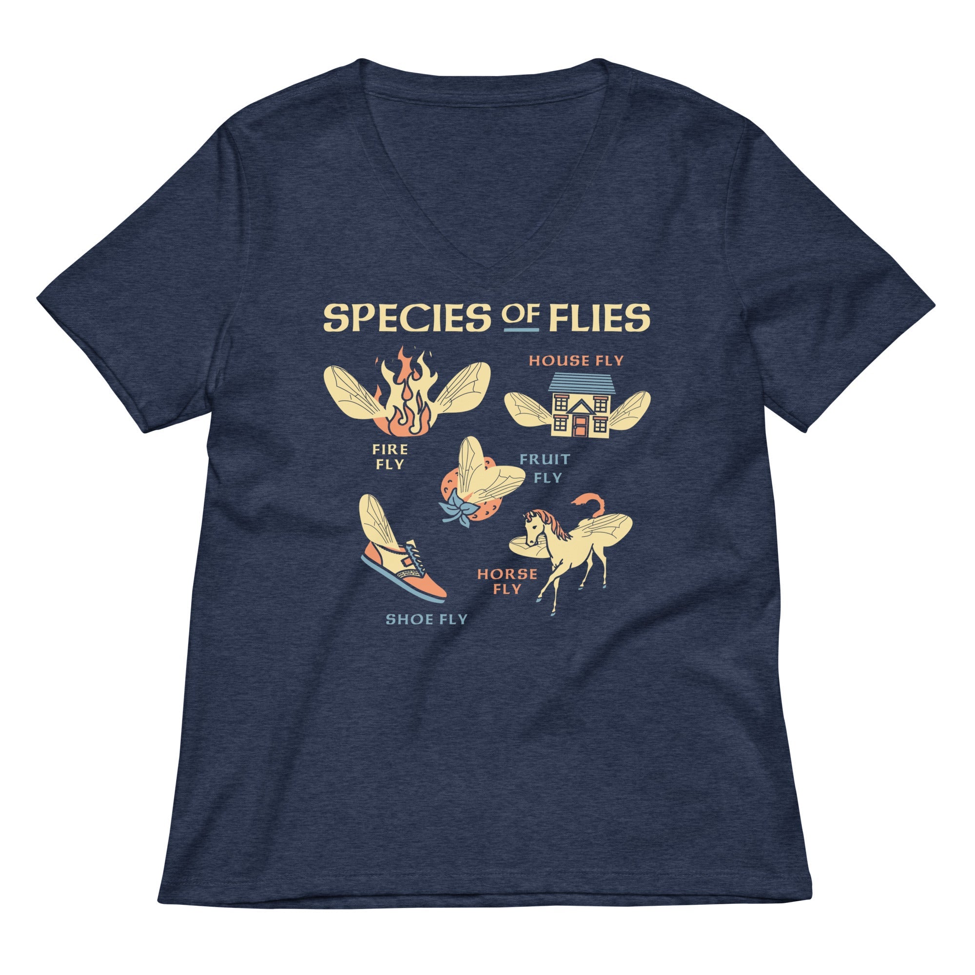 Species Of Flies Women's V-Neck Tee