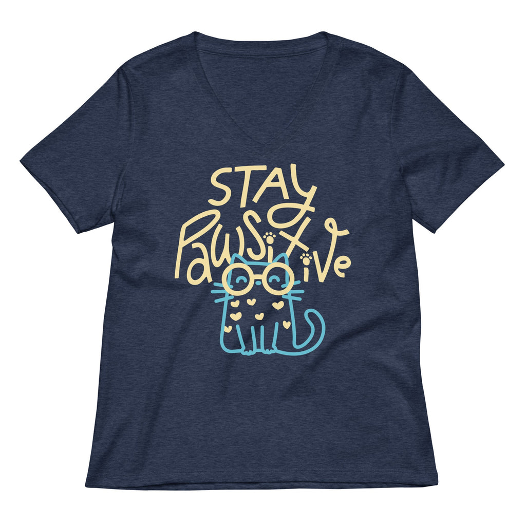 Stay Pawsitive Women's V-Neck Tee