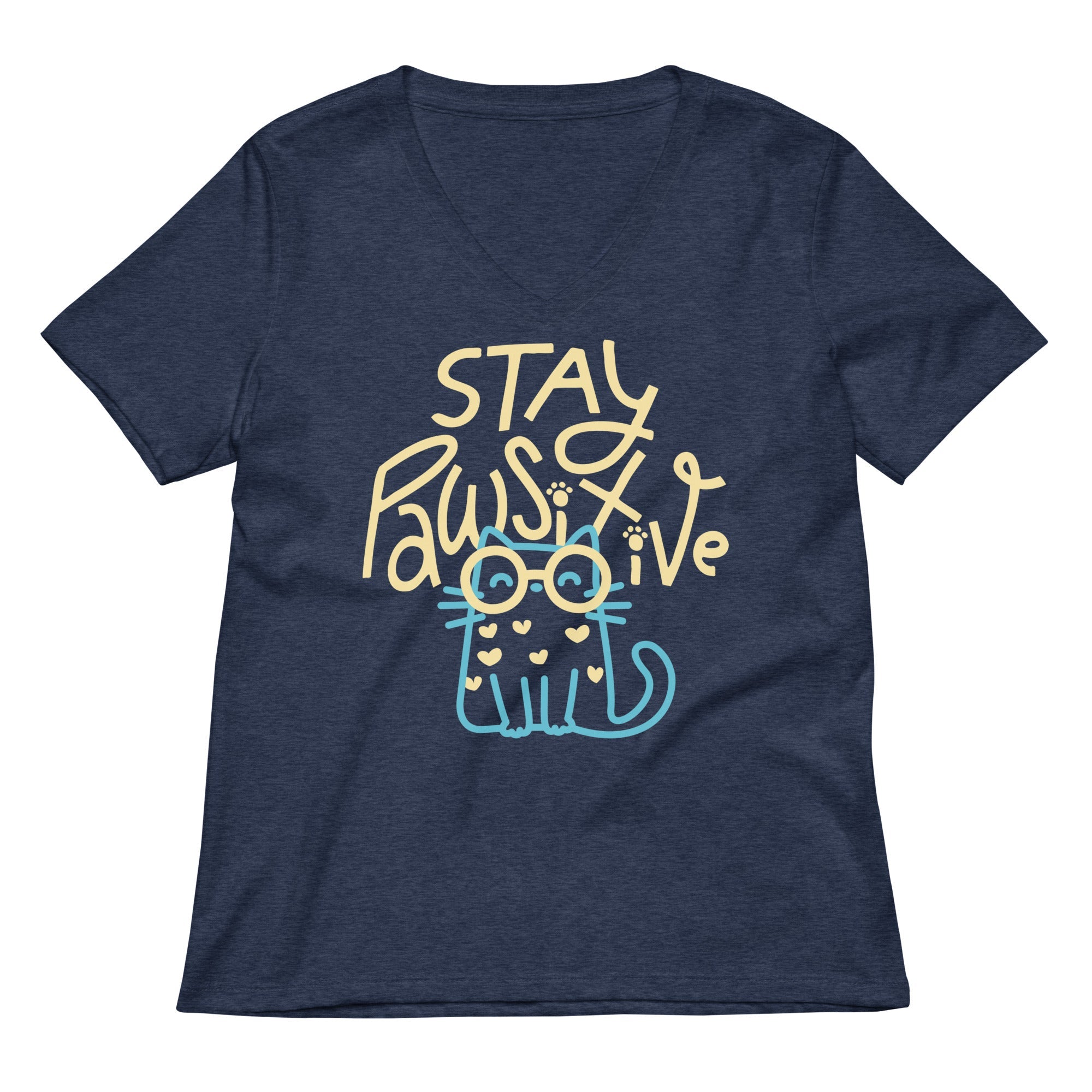 Stay Pawsitive Women's V-Neck Tee