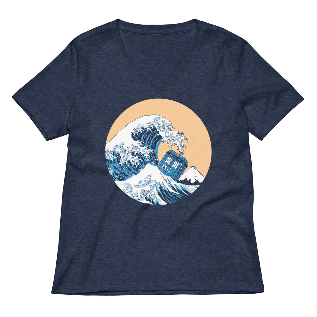 Police Box Wave Women's V-Neck Tee