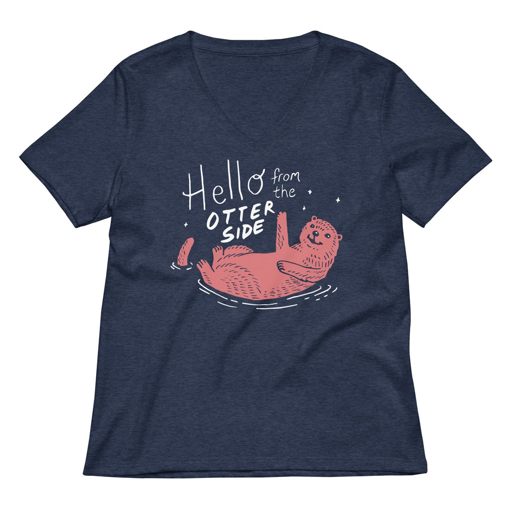 Hello From The Otter Side Women's V-Neck Tee